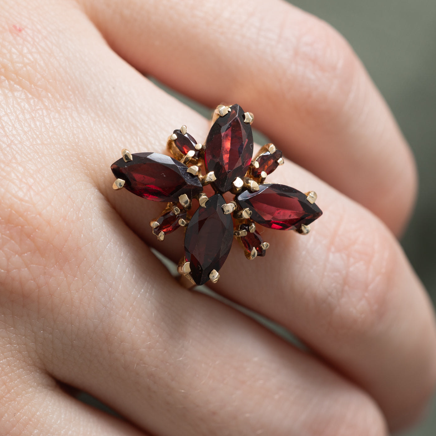 Marquise Cut Garnet Cocktail Ring | 4.28ctw | SZ 6.25