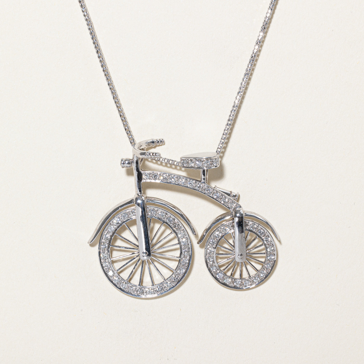 Diamond Bicycle Convertible Pendant Necklace | 1.10ctw