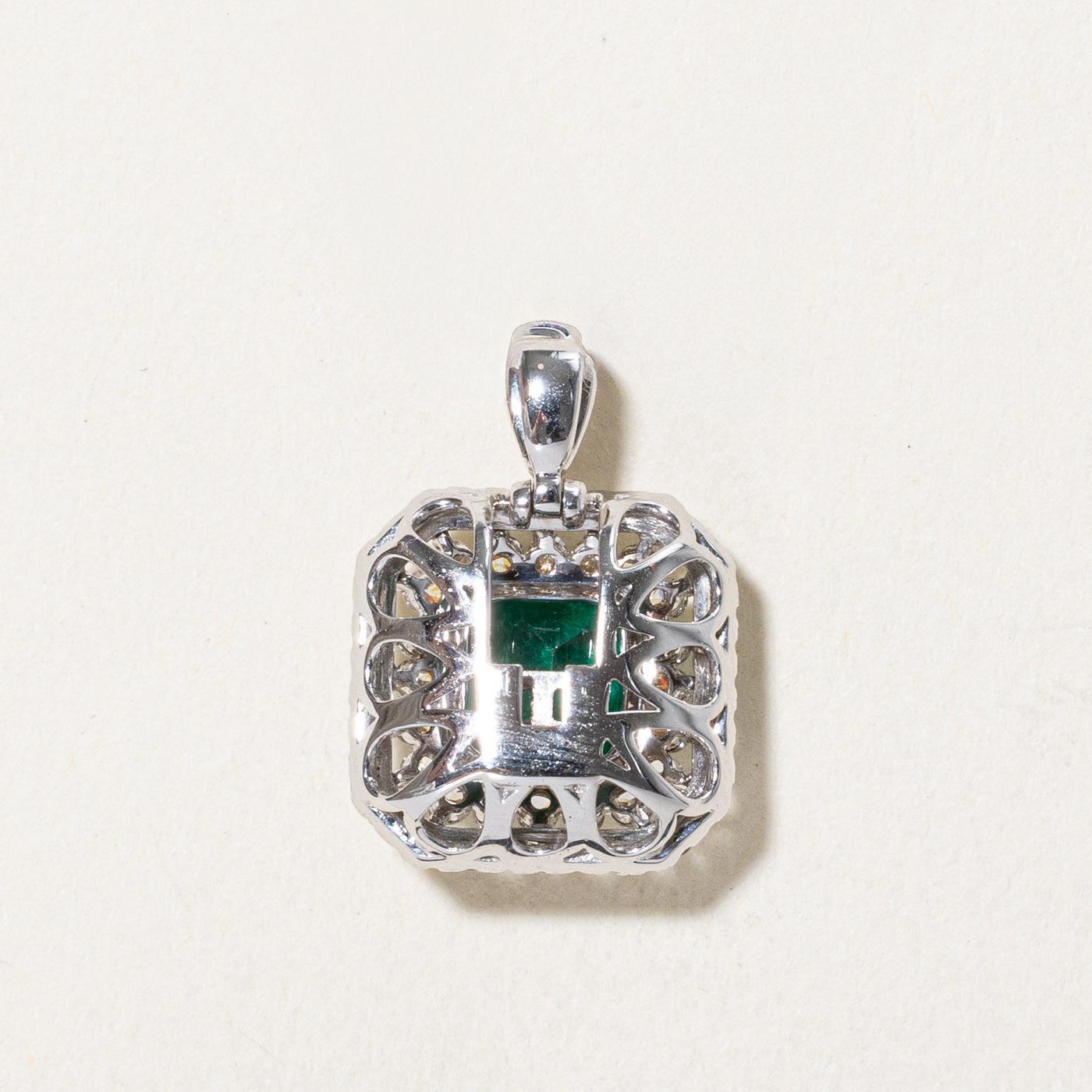 Emerald & Diamond Convertible Pendant & Ring | 1.52ct, 0.419ctw | SZ 7