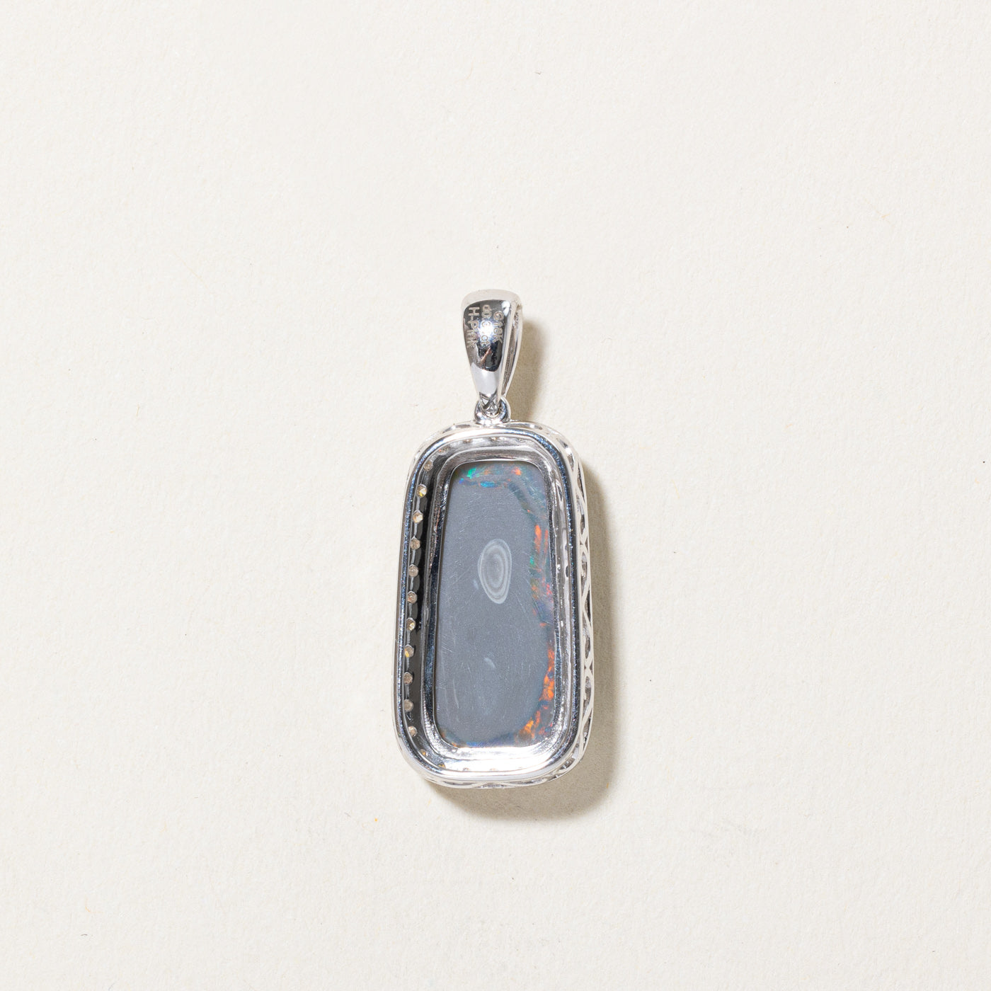 Australian Opal & Diamond Pendant | 2.75ct, 0.34ctw