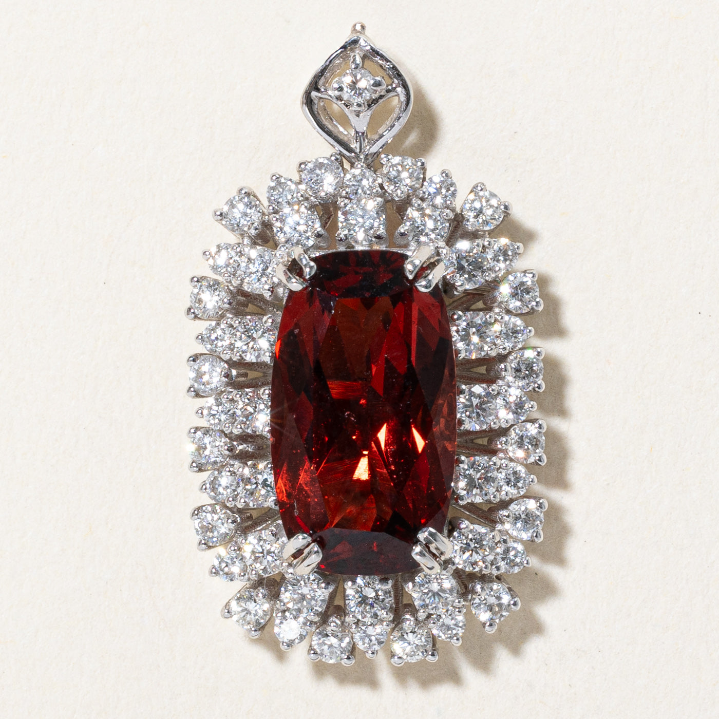 Garnet & Diamond Convertible Pendant & Ring | 5.33ct, 1.43ctw | SZ 6.5
