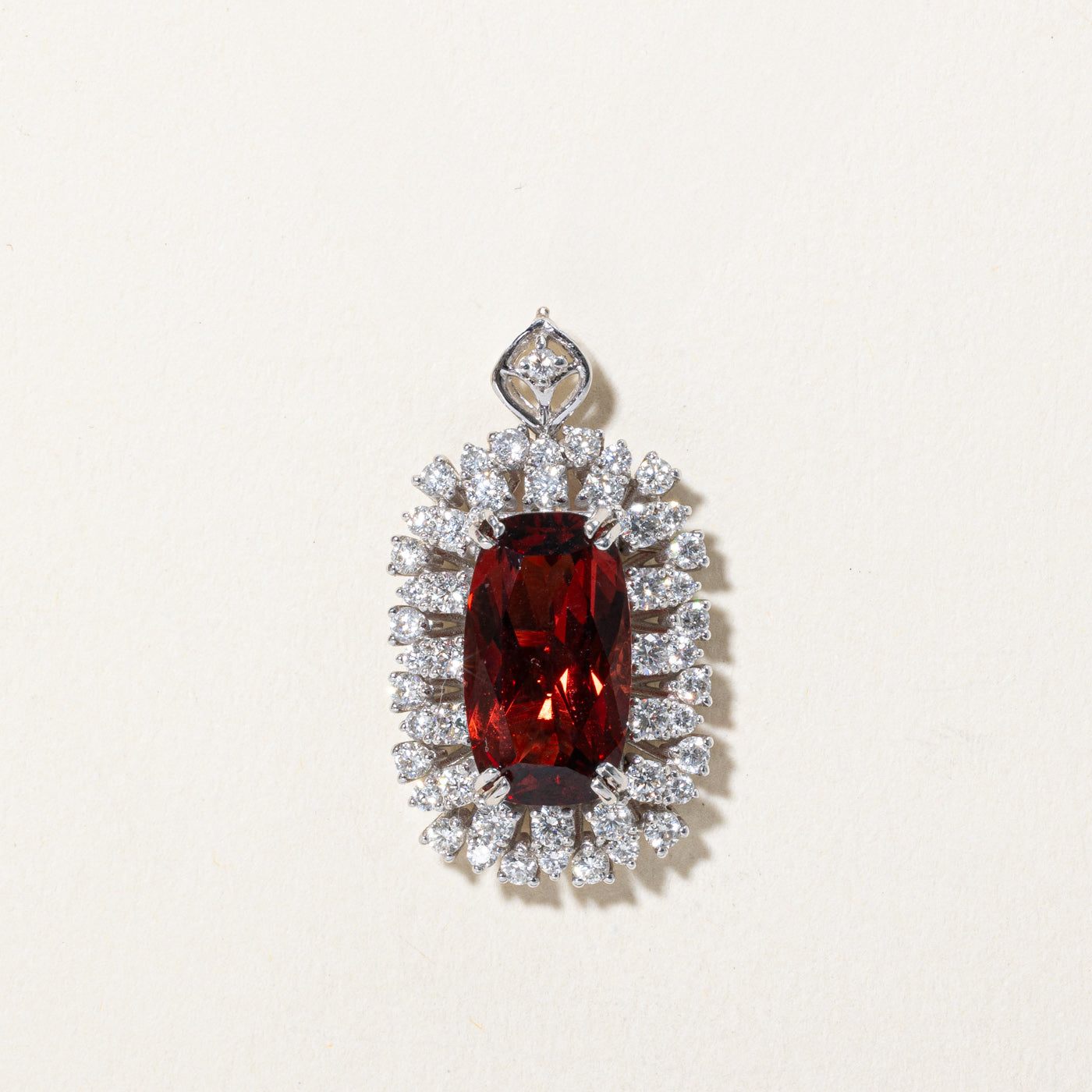 Garnet & Diamond Convertible Pendant & Ring | 5.33ct, 1.43ctw | SZ 6.5