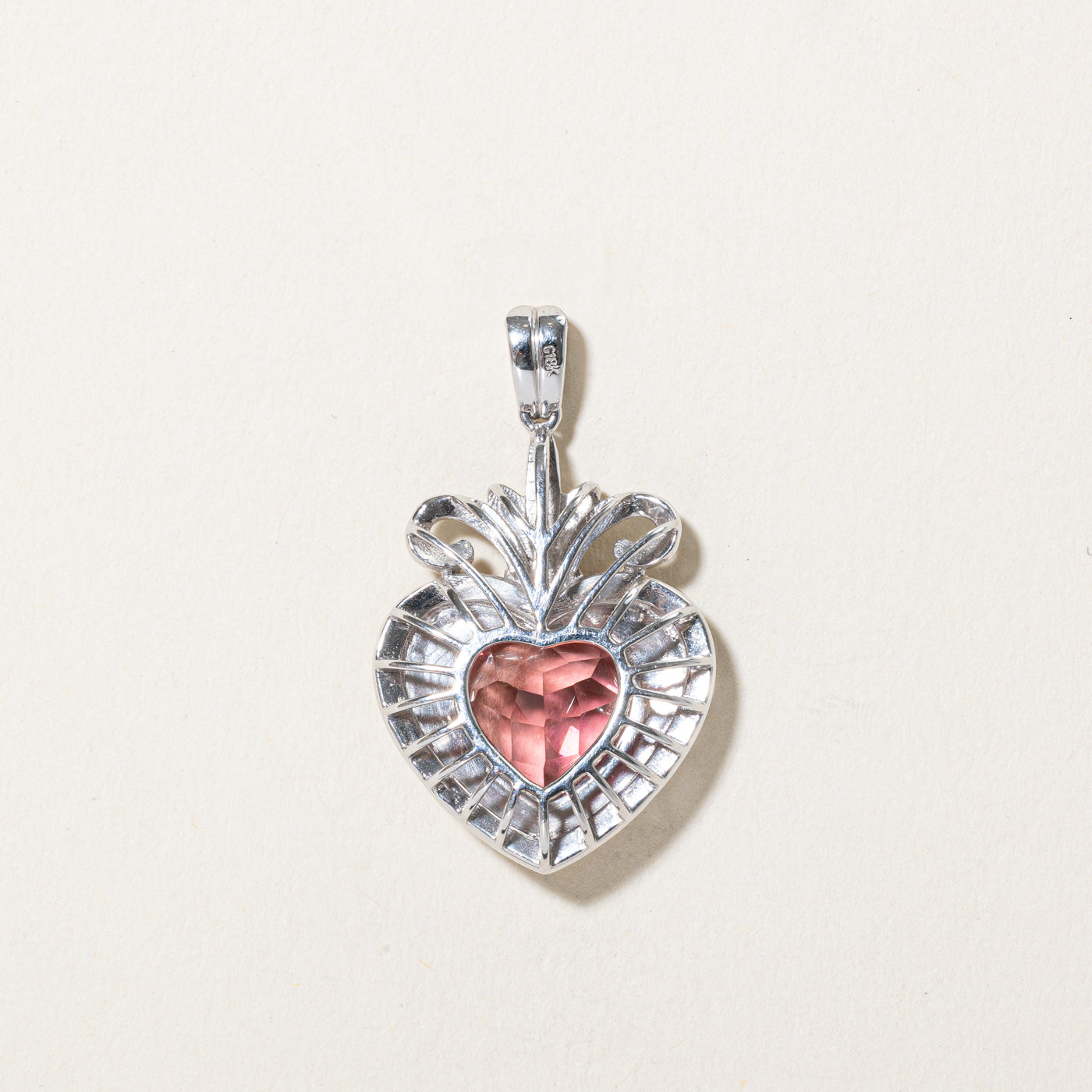 Pink Heart Cut Tourmaline & Diamond Pendant | 4.70ct, 0.70ctw