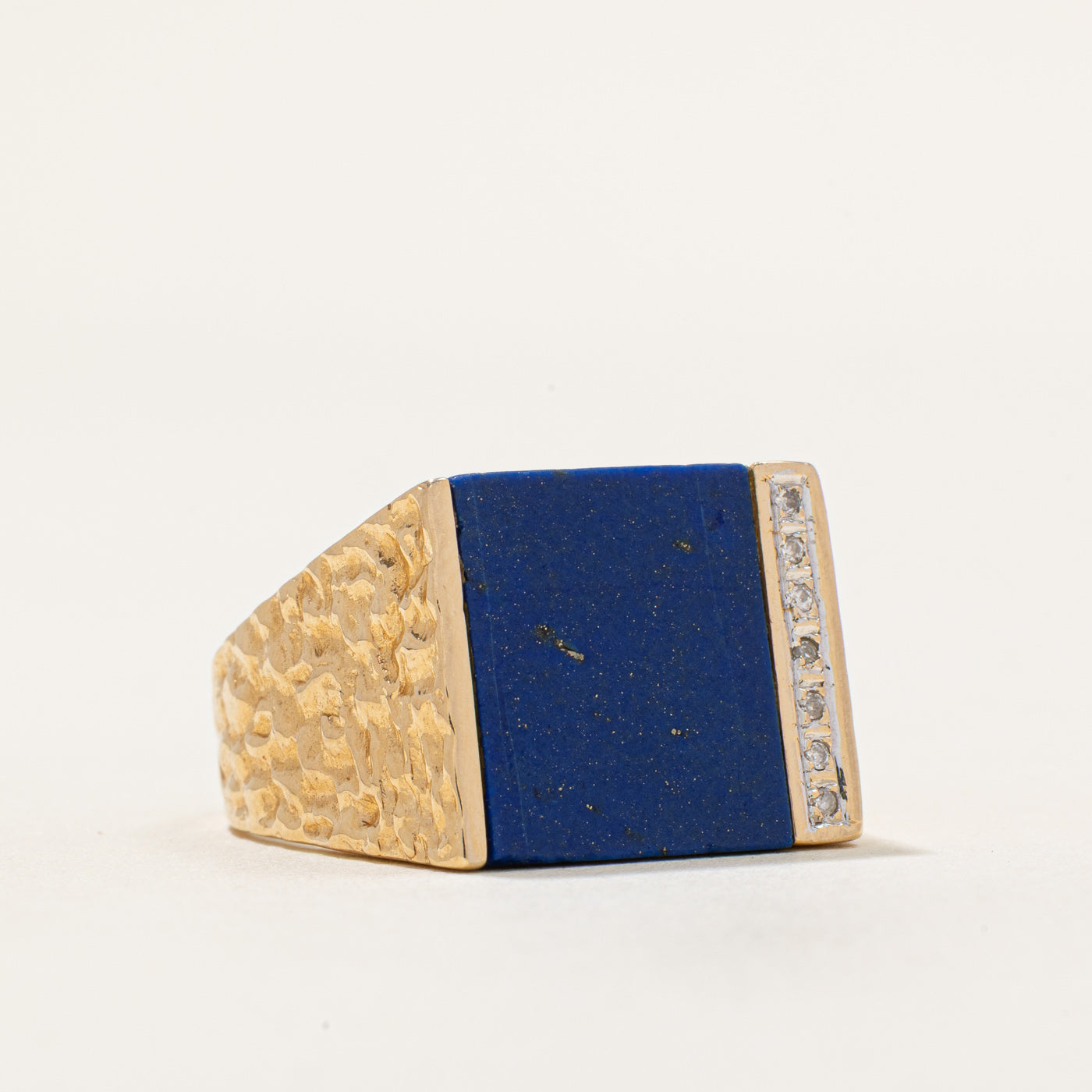 Lapis Lazuli & Diamond Cocktail Ring | 3.90ct, 0.03ctw | SZ 8.75