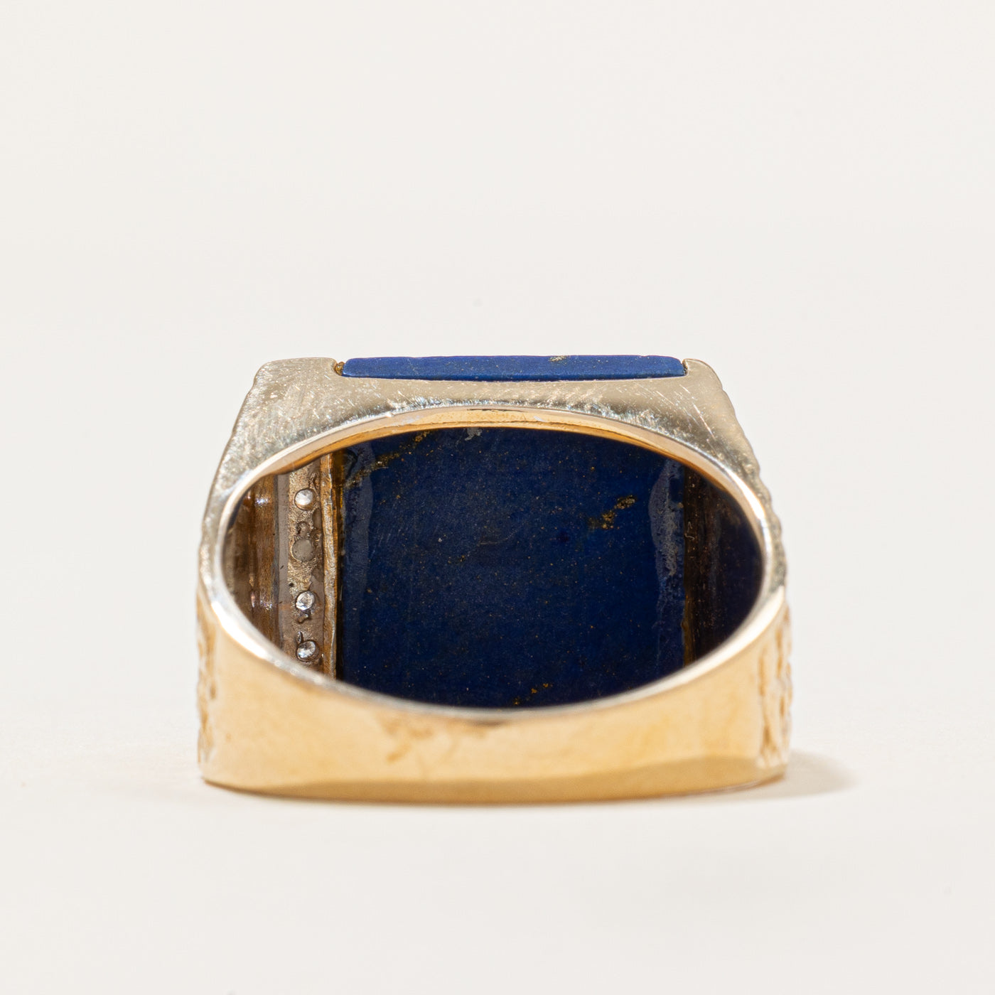 Lapis Lazuli & Diamond Cocktail Ring | 3.90ct, 0.03ctw | SZ 8.75