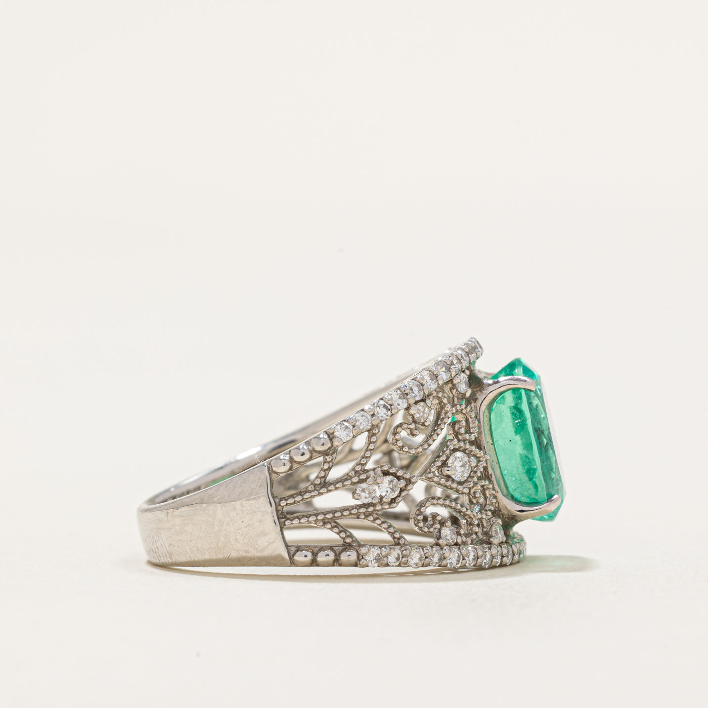 GRS Colombian Emerald & Diamond Ring | 2.79ct, 0.40ctw | SZ 6
