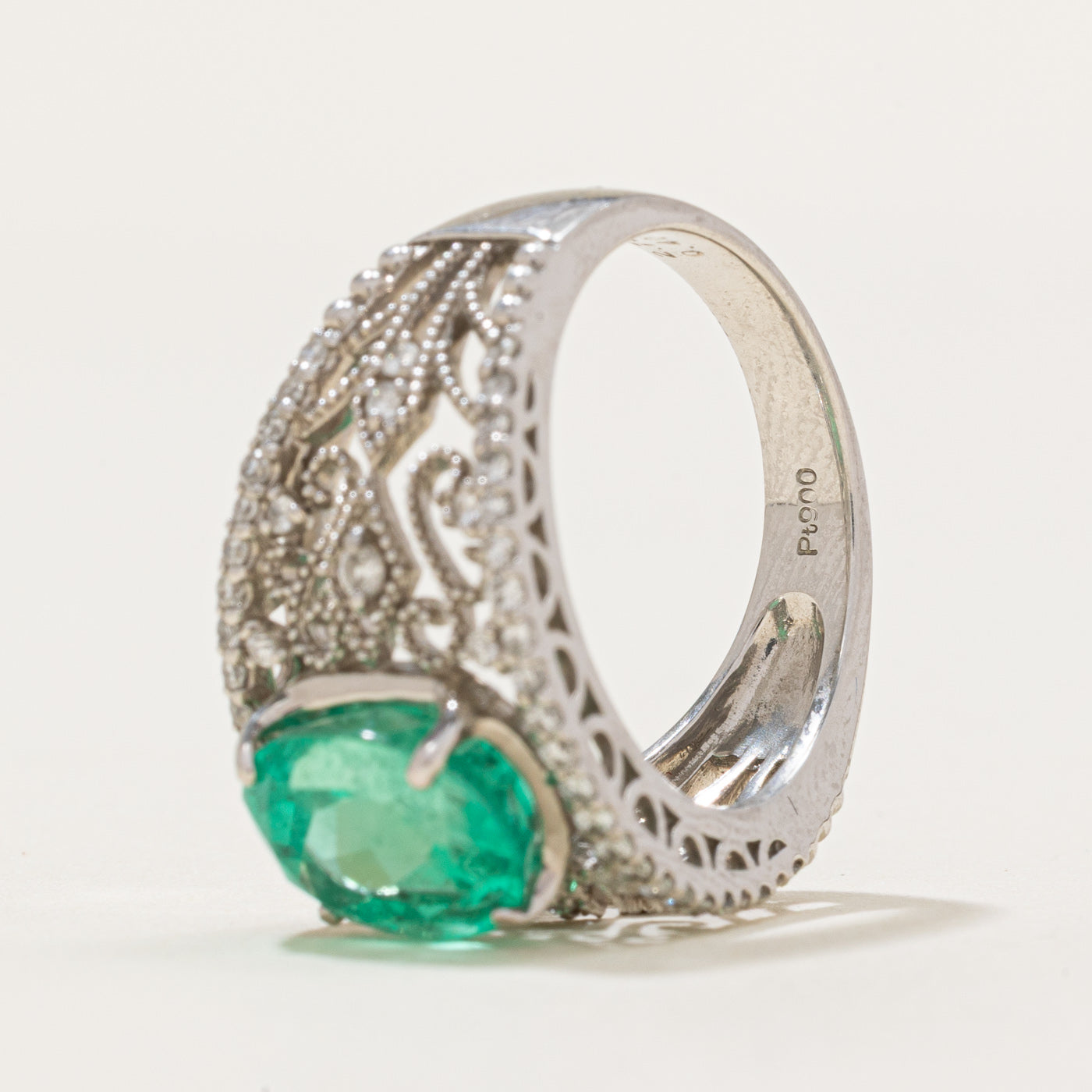 GRS Colombian Emerald & Diamond Ring | 2.79ct, 0.40ctw | SZ 6