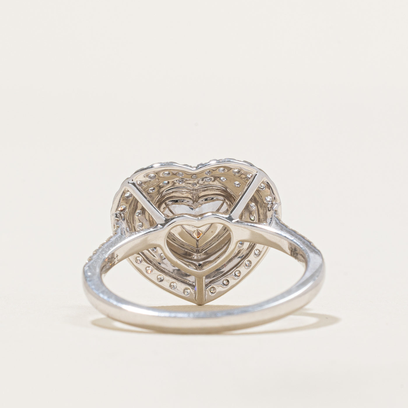 Yellow & White Diamond Heart Halo Ring | 1.15ctw, 0.57ctw | SZ 6