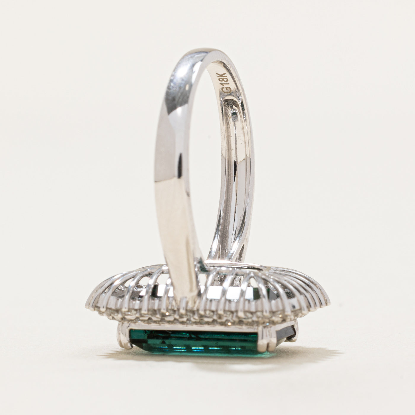 Tourmaline & Diamond Halo Ring | 4.90ct, 0.52ctw | SZ 8