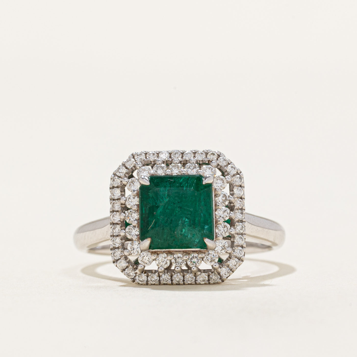 Emerald & Diamond Convertible Pendant & Ring | 1.52ct, 0.419ctw | SZ 7