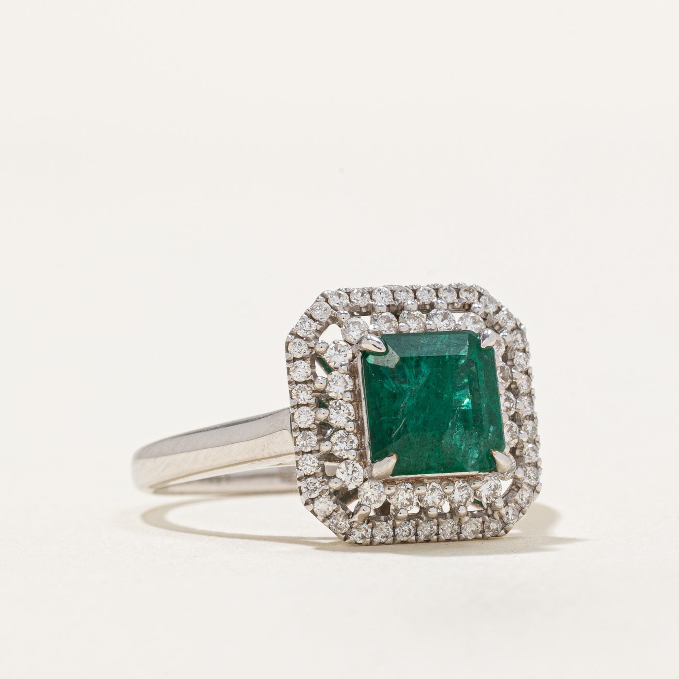 Emerald & Diamond Convertible Pendant & Ring | 1.52ct, 0.419ctw | SZ 7