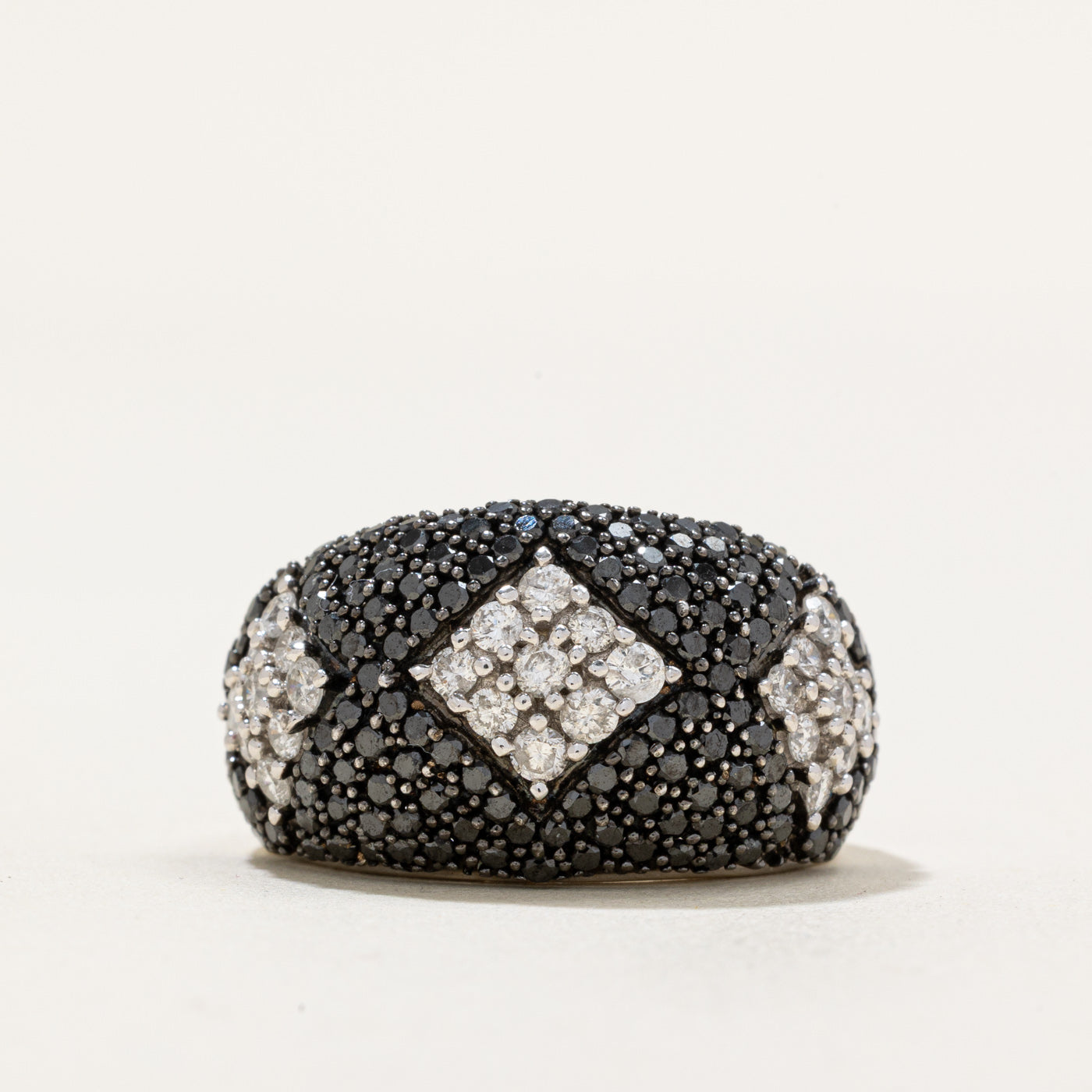 Black & White Diamond Dome Ring | 1.40ctw, 1.00ctw | SZ 6.75