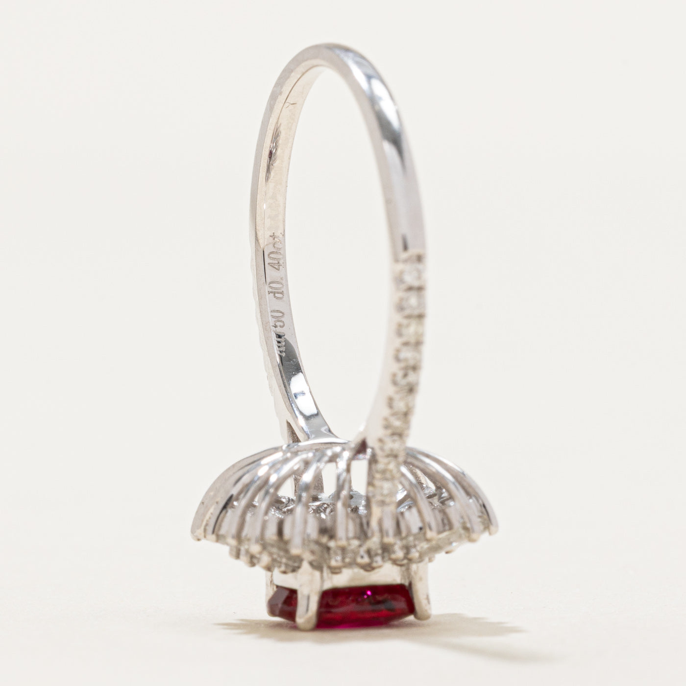 Vivid Red Ruby & Diamond Halo Ring | 1.13ct, 0.40ctw | SZ 6