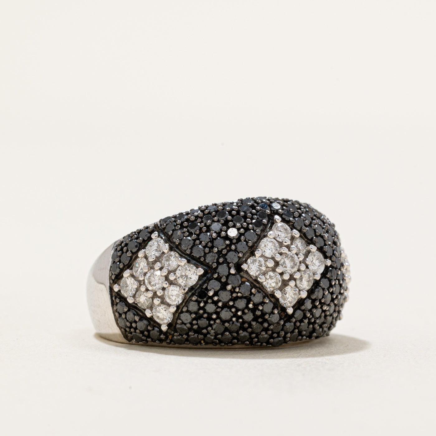 Black & White Diamond Dome Ring | 1.40ctw, 1.00ctw | SZ 6.75