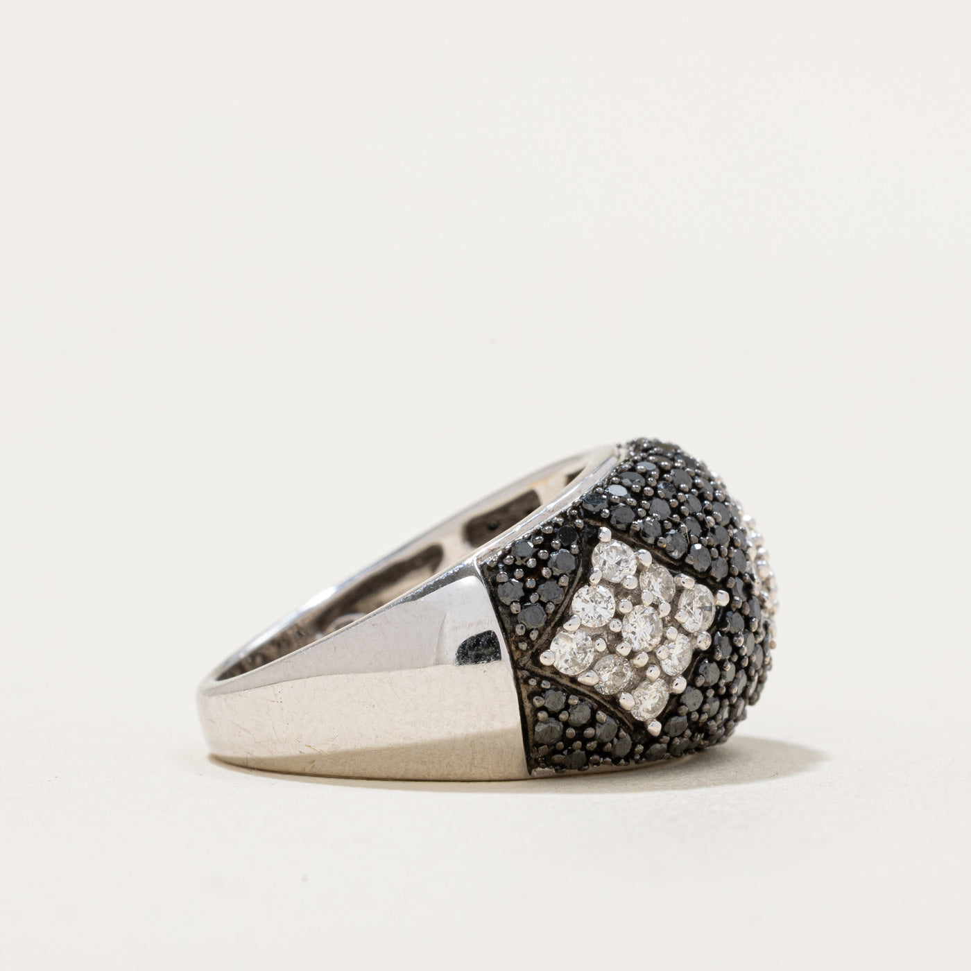 Black & White Diamond Dome Ring | 1.40ctw, 1.00ctw | SZ 6.75