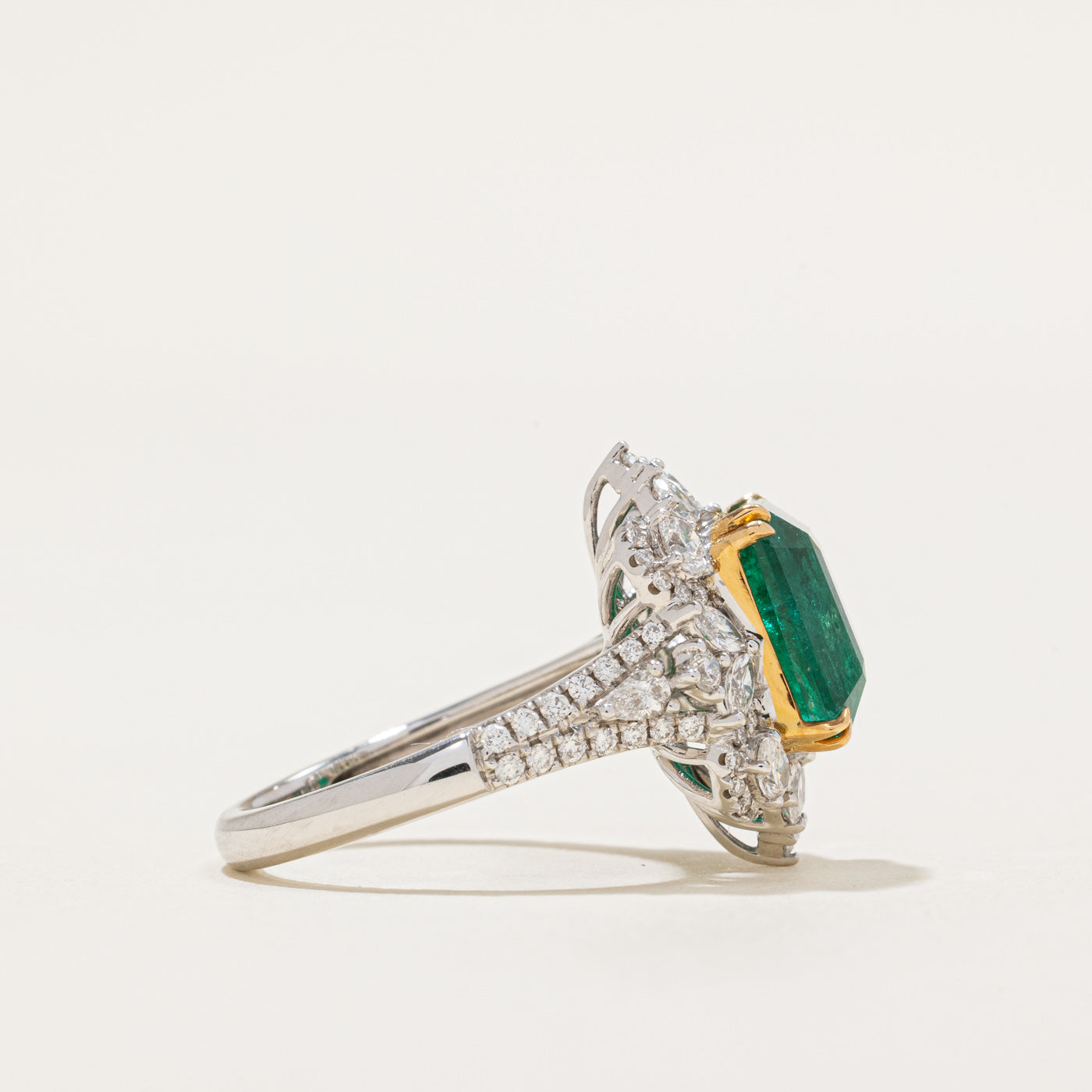 Zambian Emerald & Diamond Halo Ring | 4.73ct, 1.06ctw | SZ 6.25