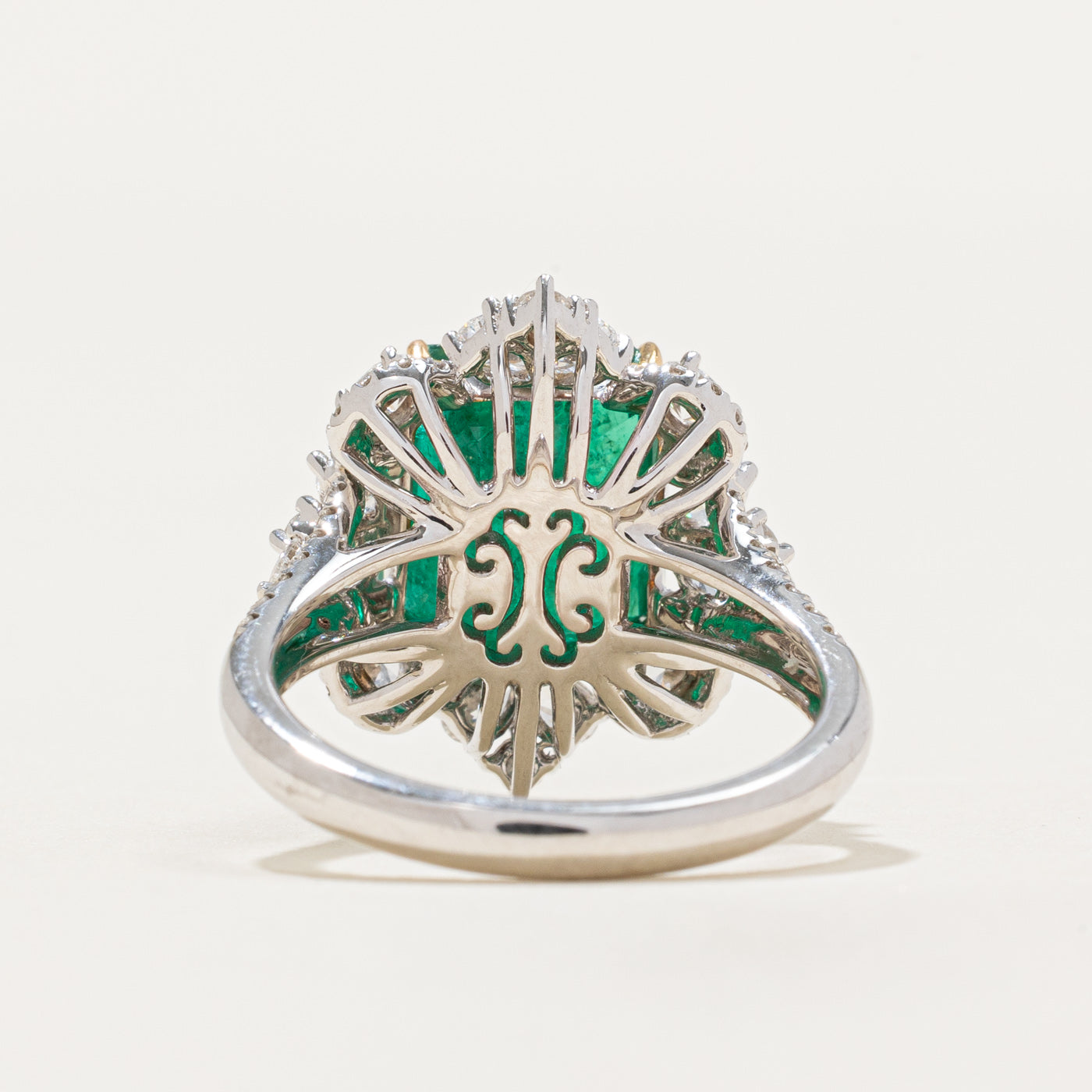 Zambian Emerald & Diamond Halo Ring | 4.73ct, 1.06ctw | SZ 6.25