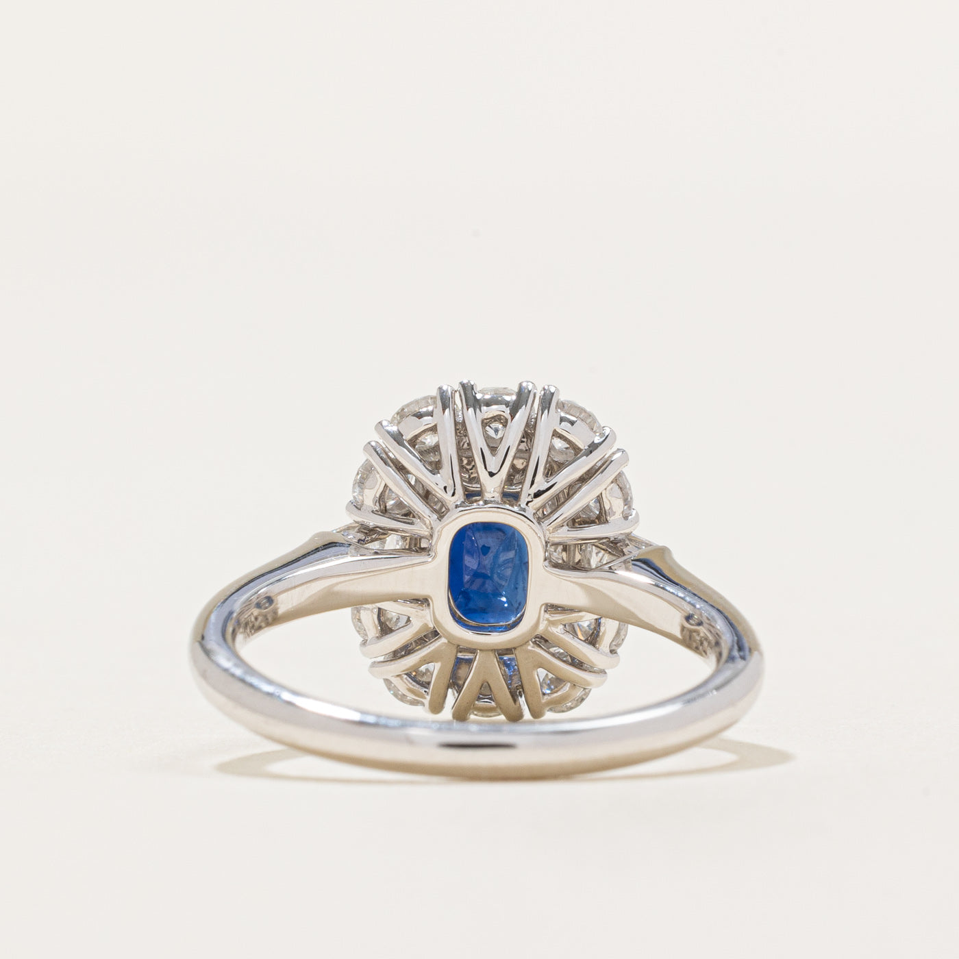 Oval Cut Sapphire & Diamond Halo Ring | 2.61ct, 0.91ct | SZ 6
