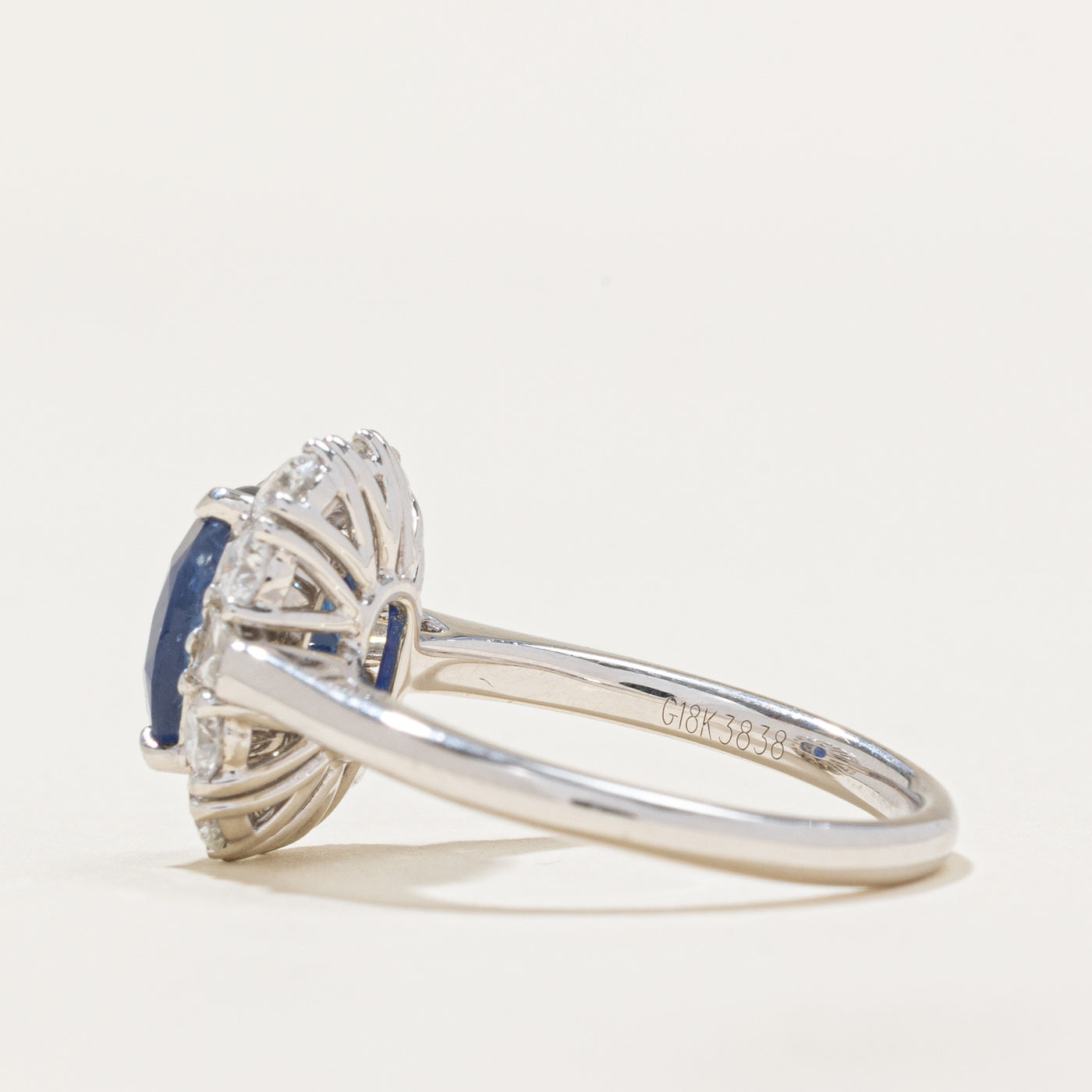 Oval Cut Sapphire & Diamond Halo Ring | 2.61ct, 0.91ct | SZ 6