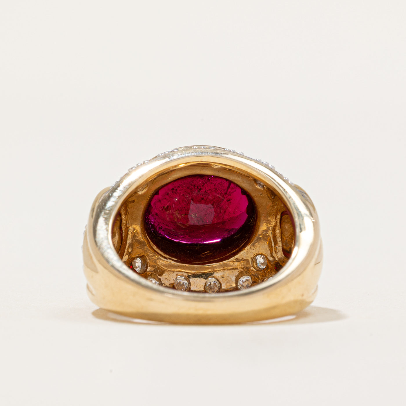 Tourmaline & Diamond Dome Cocktail Ring | 4.50ct, o.32ctw | SZ 6.25