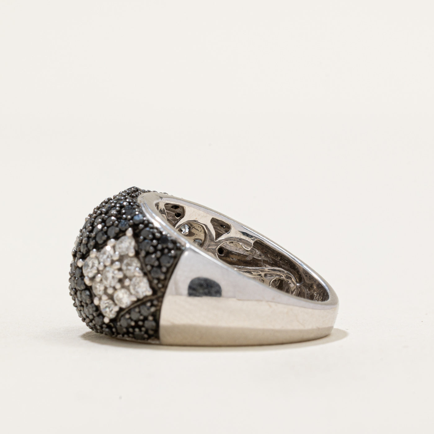 Black & White Diamond Dome Ring | 1.40ctw, 1.00ctw | SZ 6.75