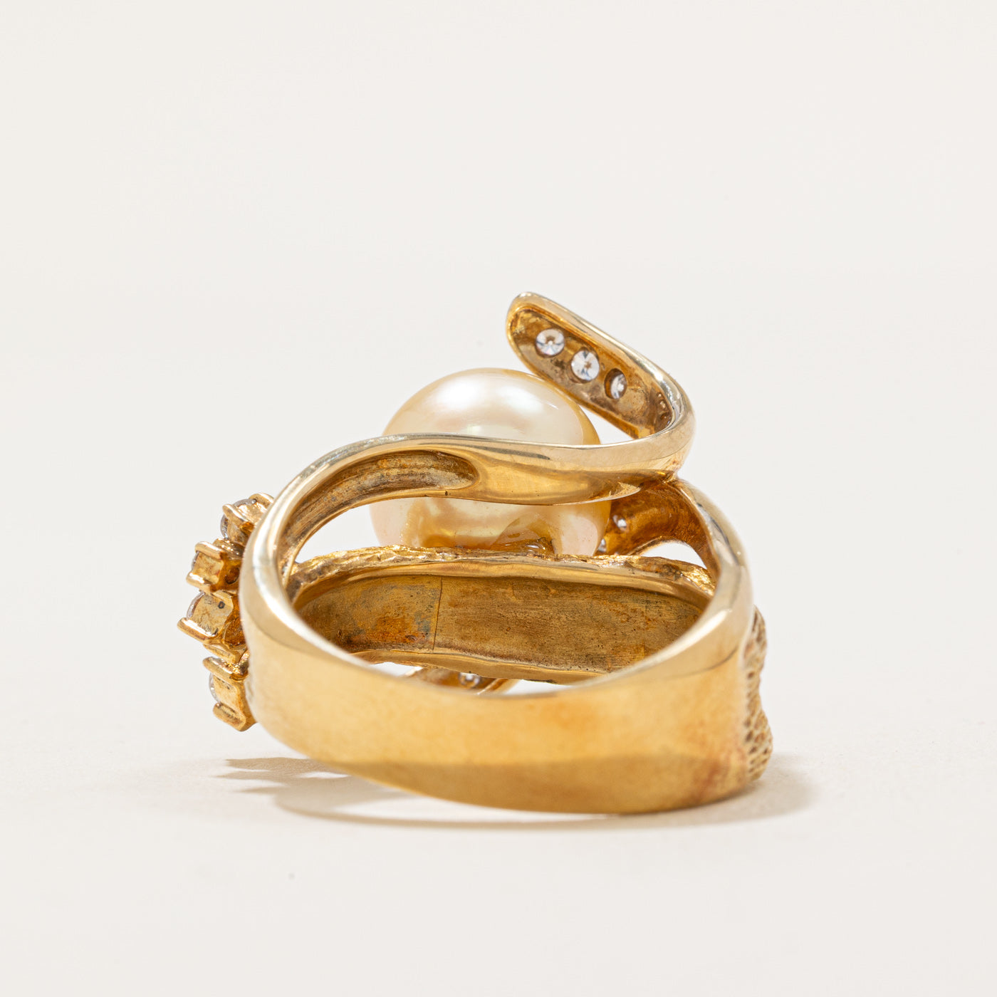 South Sea Pearl & Diamond Cocktail Ring | 0.43ctw | SZ 6.75