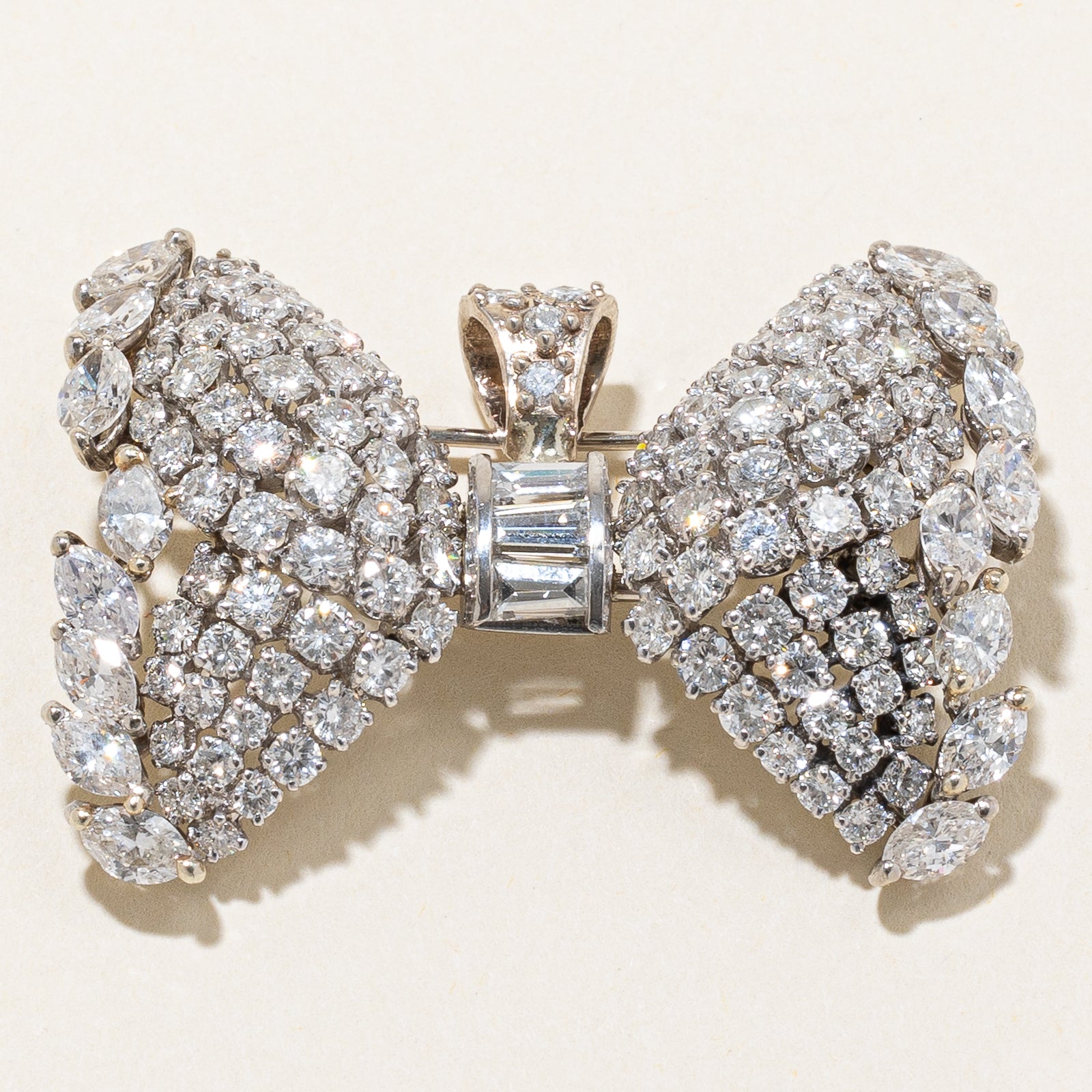 Diamond Bow Convertible Pendant & Brooch | 8.70ctw