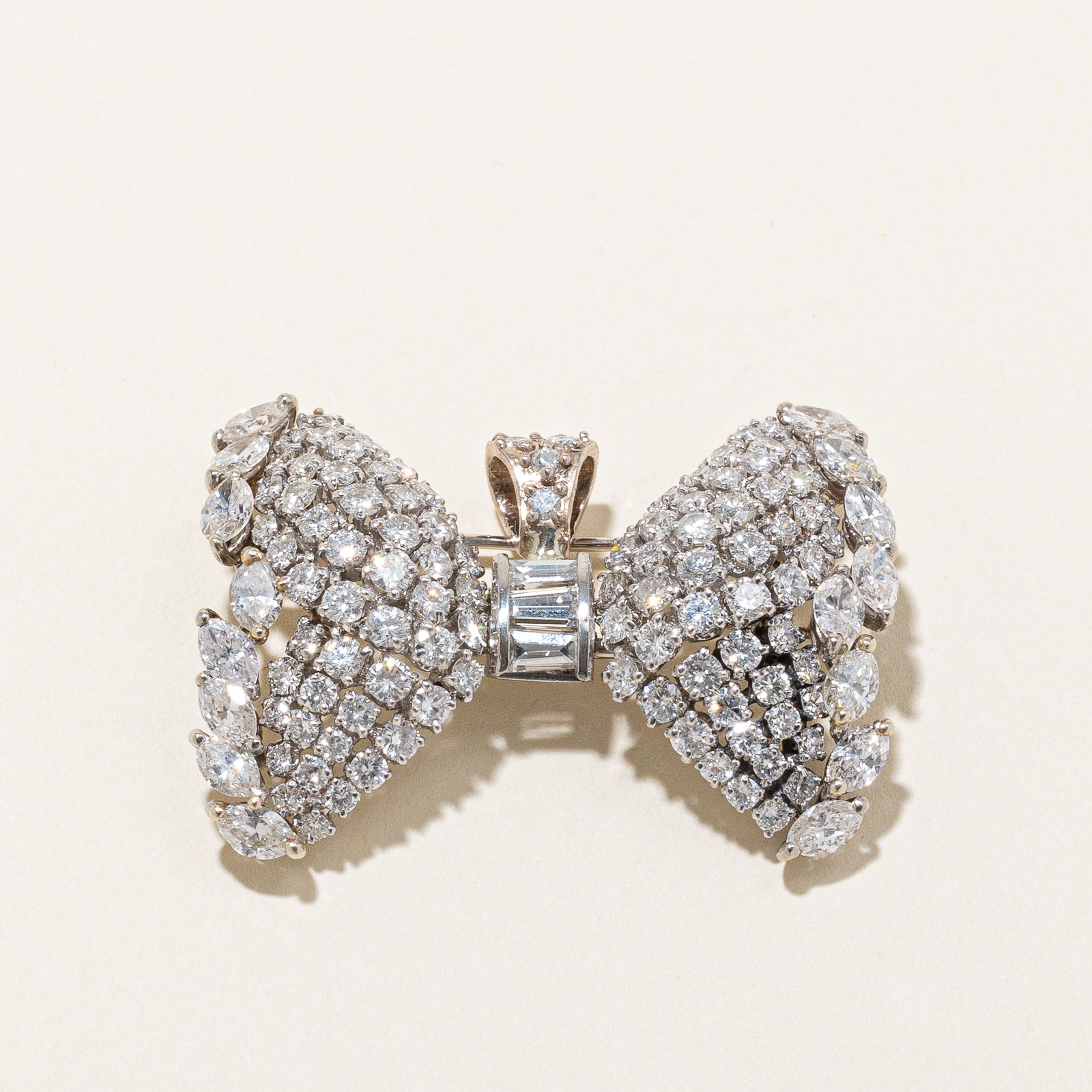 Diamond Bow Convertible Pendant & Brooch | 8.70ctw