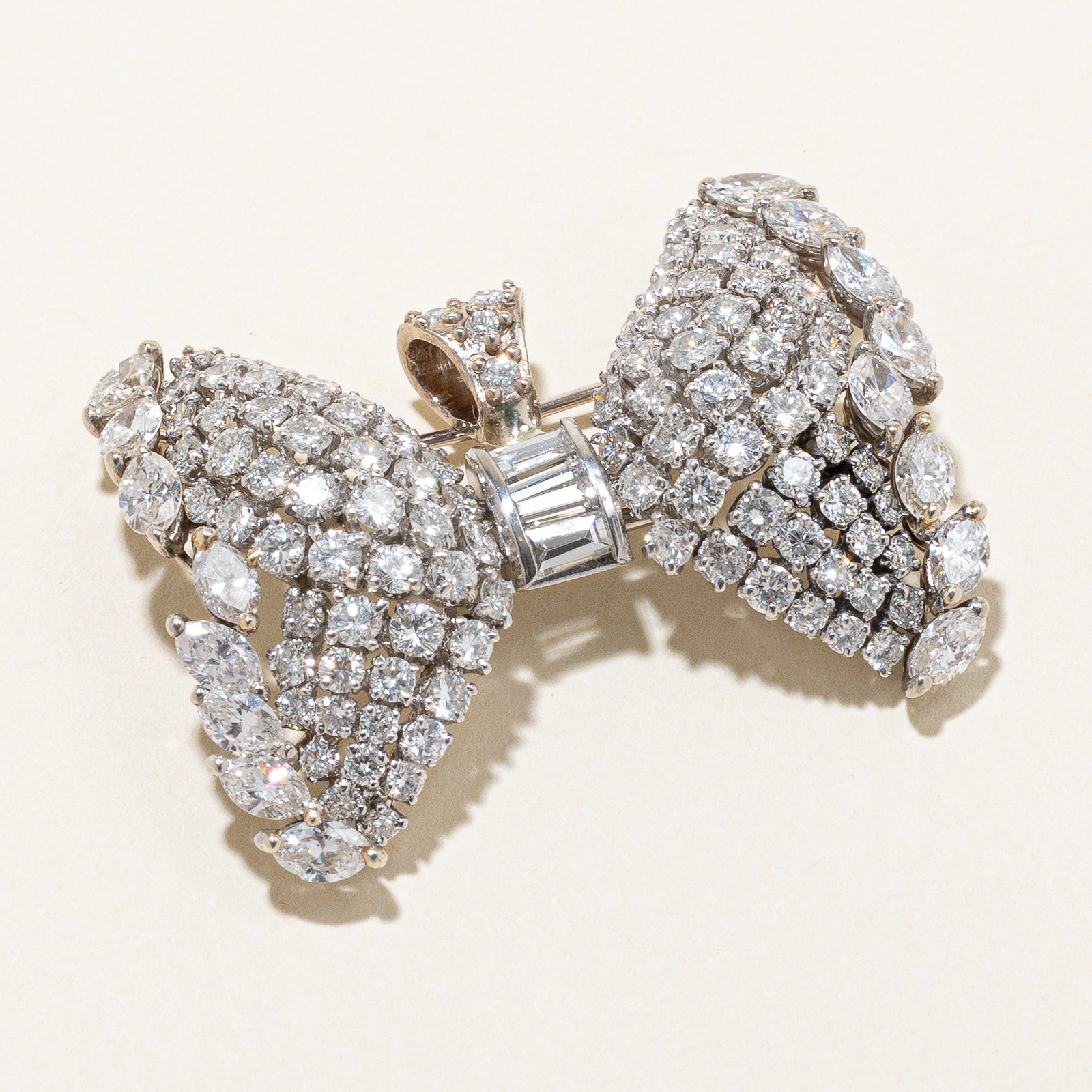 Diamond Bow Convertible Pendant & Brooch | 8.70ctw