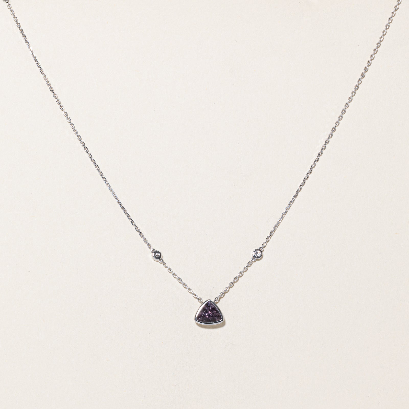 GIA Colour Change Sapphire & Diamond Pendant Necklace | 1.14ct, 0.06ctw | 15"