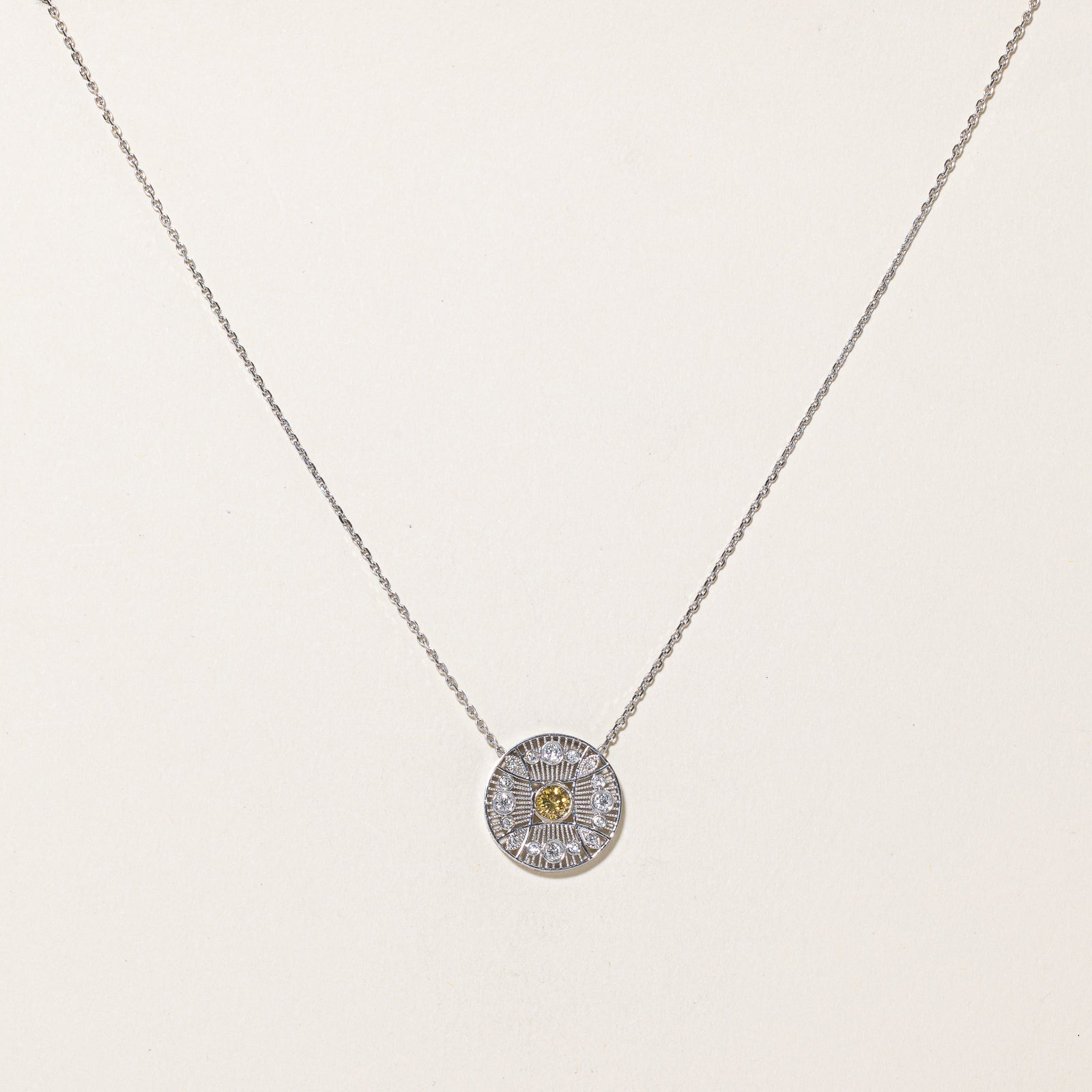 GIA Fancy Deep Brownish Yellow Diamond Pendant Necklace | 0.39ctw | 20"