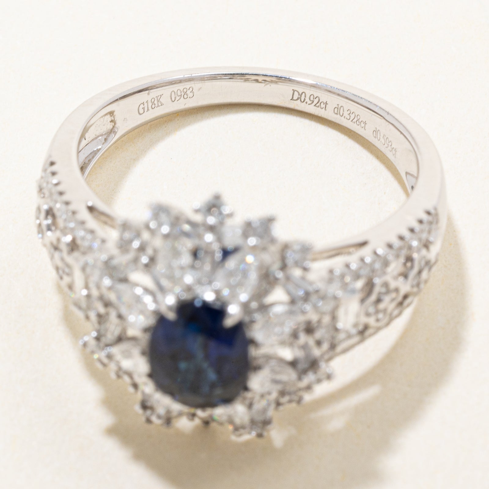 Sapphire & Diamond Engagement Ring | 0.98ct, 1.84ctw | SZ 6.25