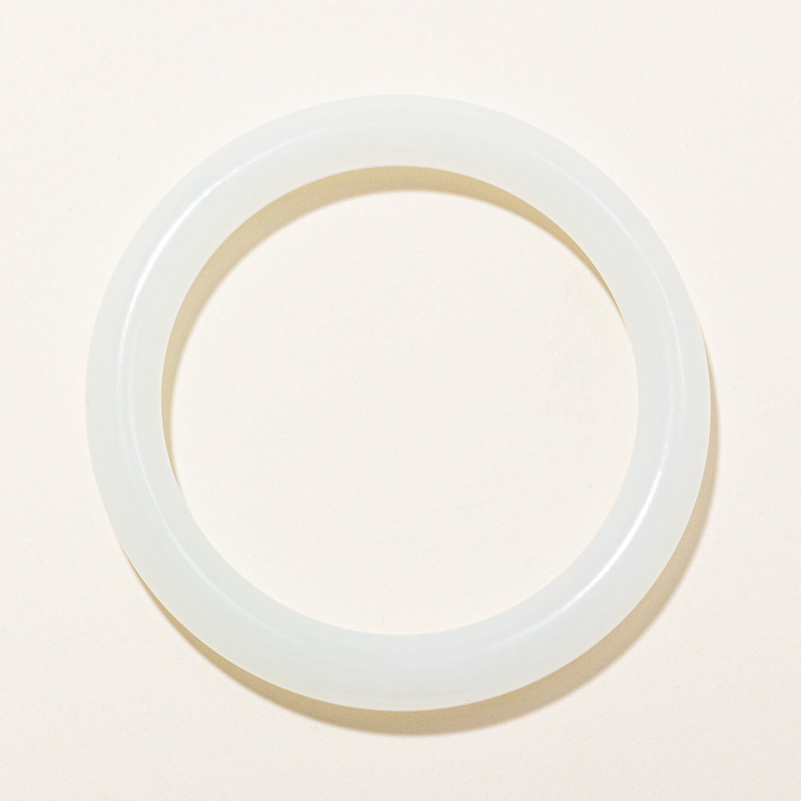 White Nephrite Jade Bangle | 41.68g | 6"