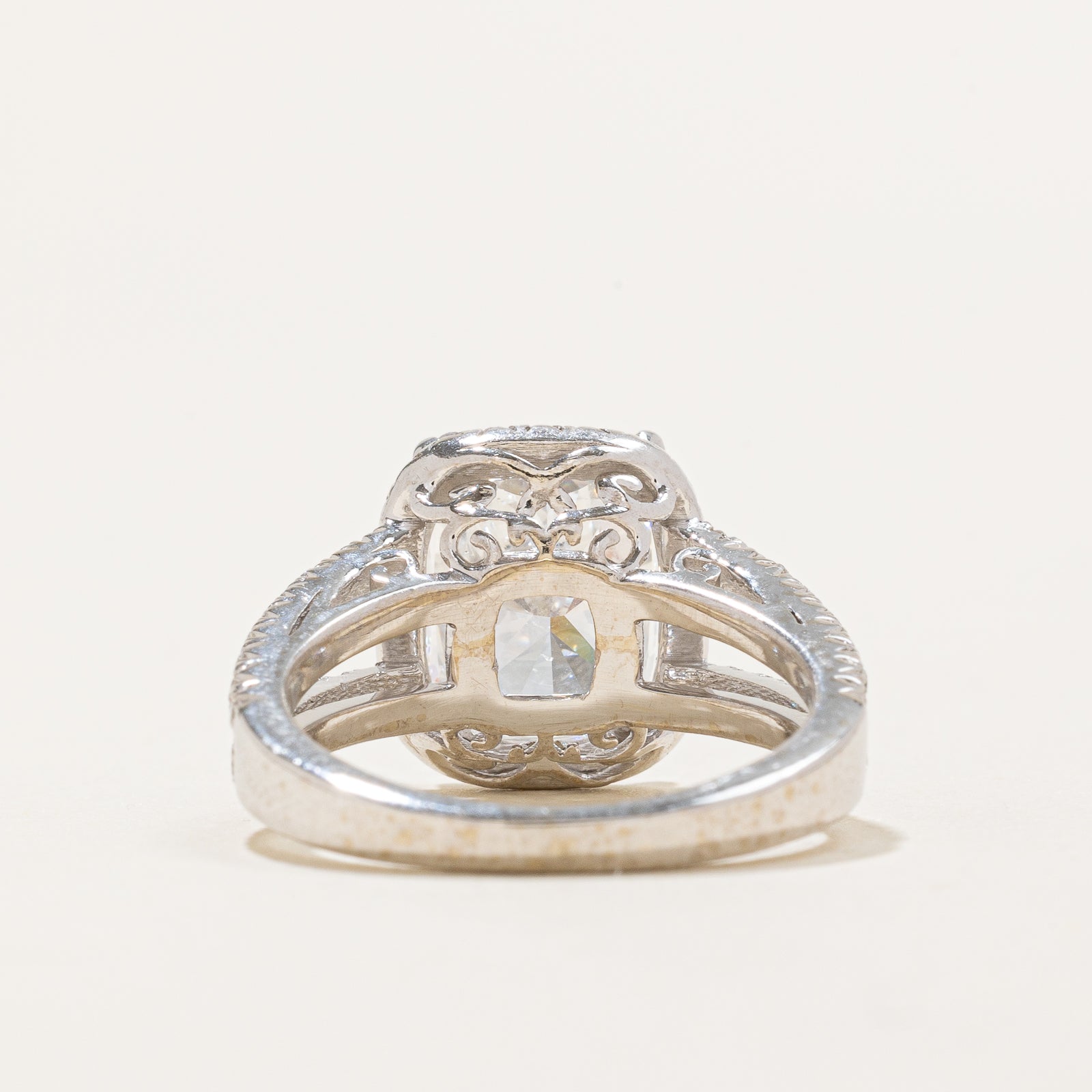 Radiant Cut Diamond Engagement Ring | 3.00ct SI2 E Vey Good cut | 0.40ctw | SZ 5.75