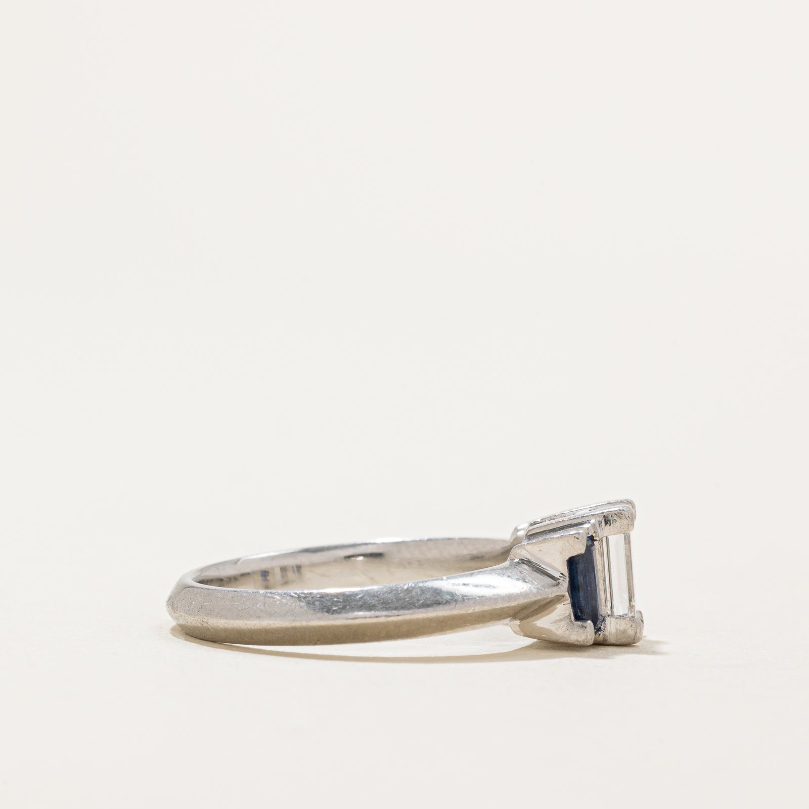Diamond & Sapphire Engagement Ring | 0.75ct, 0.70ctw | SZ 7