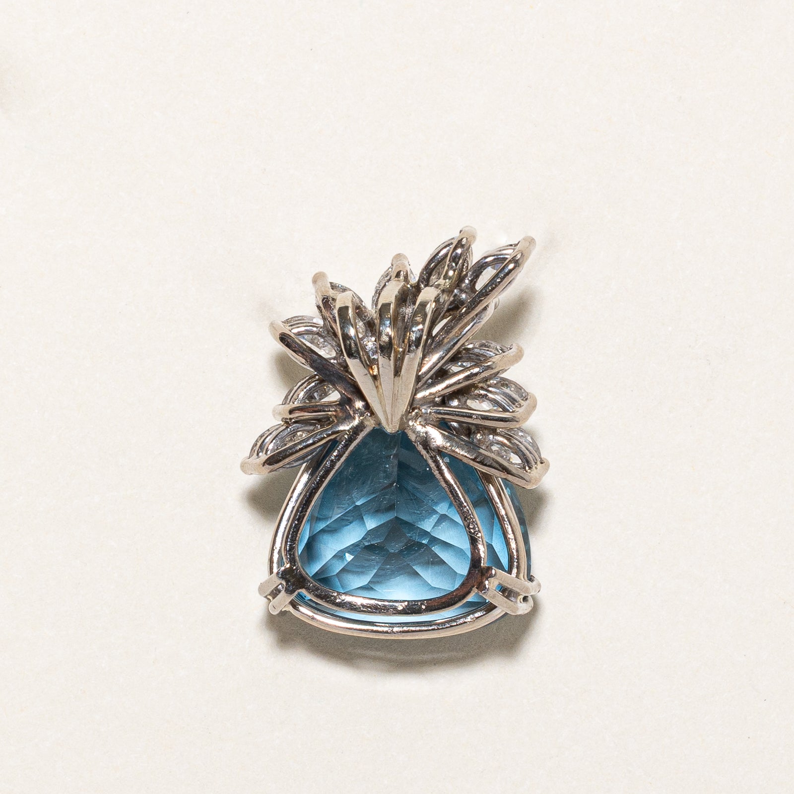 Natural Santa Maria Type Aquamarine & Diamond Pendant | 3.75ct | 1.30ctw