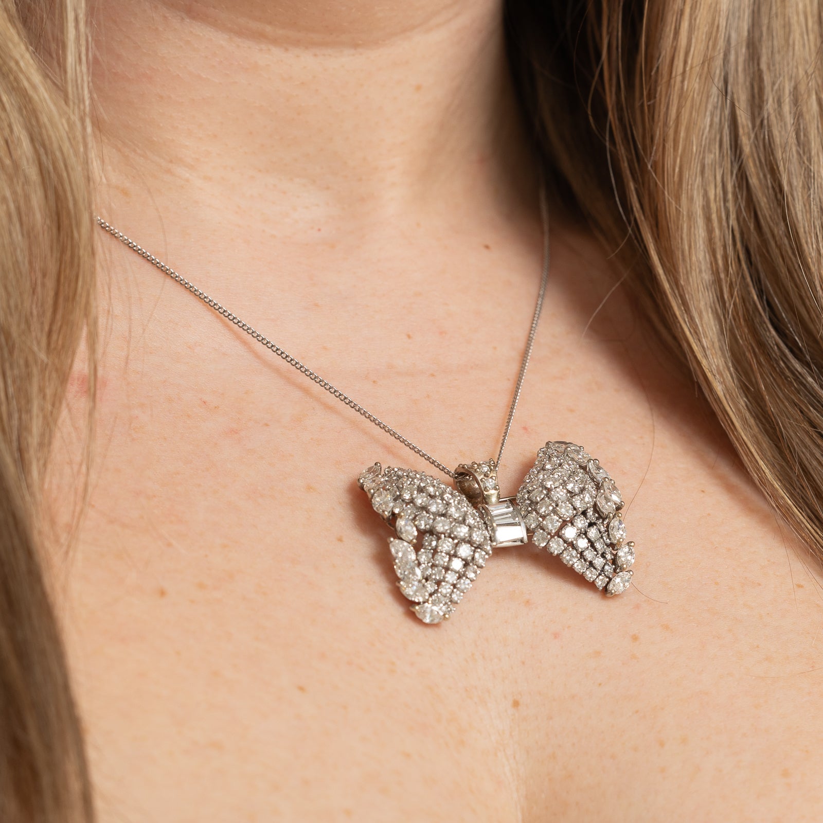 Diamond Bow Convertible Pendant & Brooch | 8.70ctw