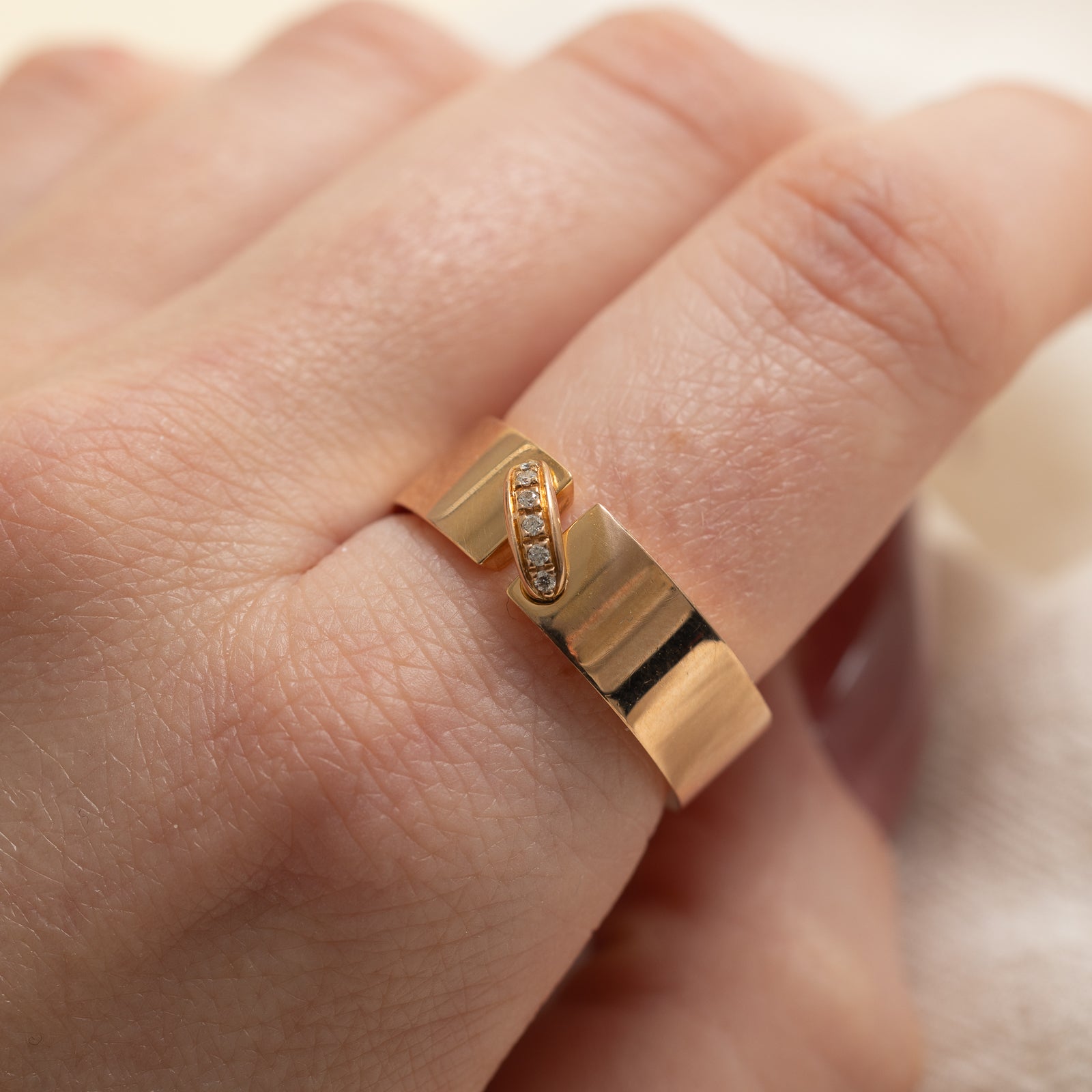 'Chaumet' Liens Evidence Six Diamond Rose Gold Wedding Band | 0.03ctw | 6.80mm | SZ 9.5