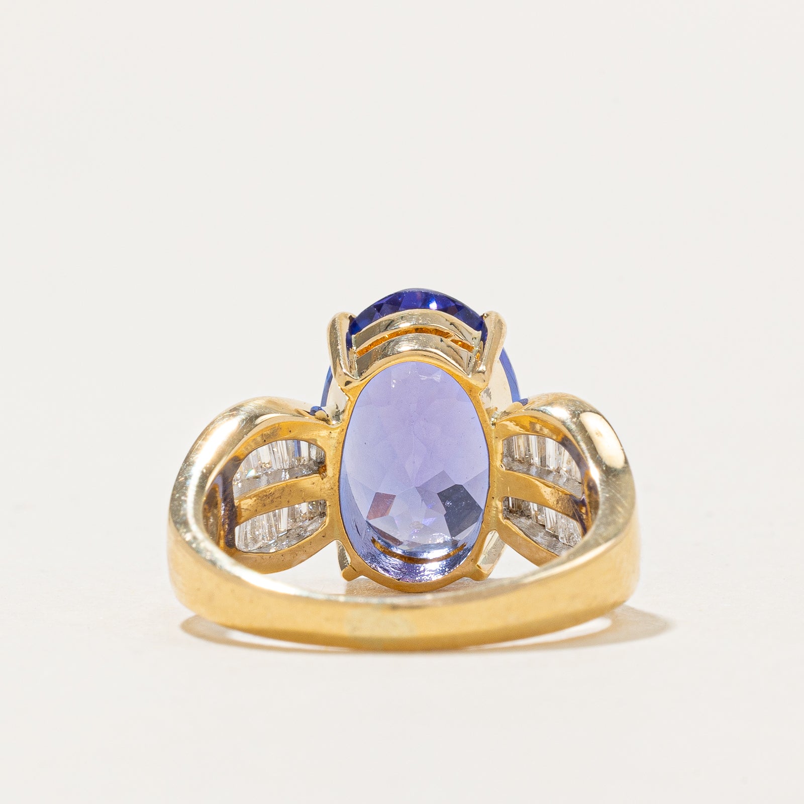 Tanzanite & Diamond Reverse Tapered Ring | 4.50ct, 0.50ctw | SZ 6.25