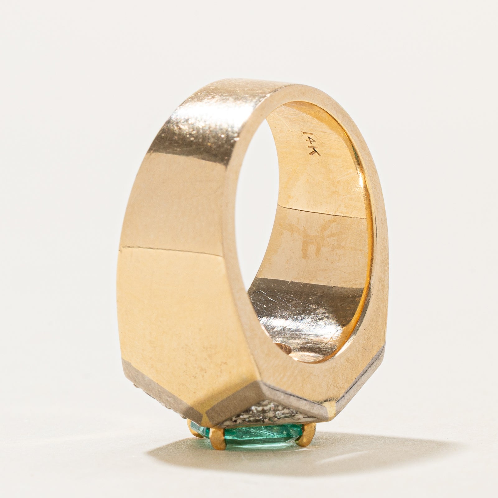 Emerald & Diamond Ring | 2.10ct, 0.28ctw | SZ 6.75