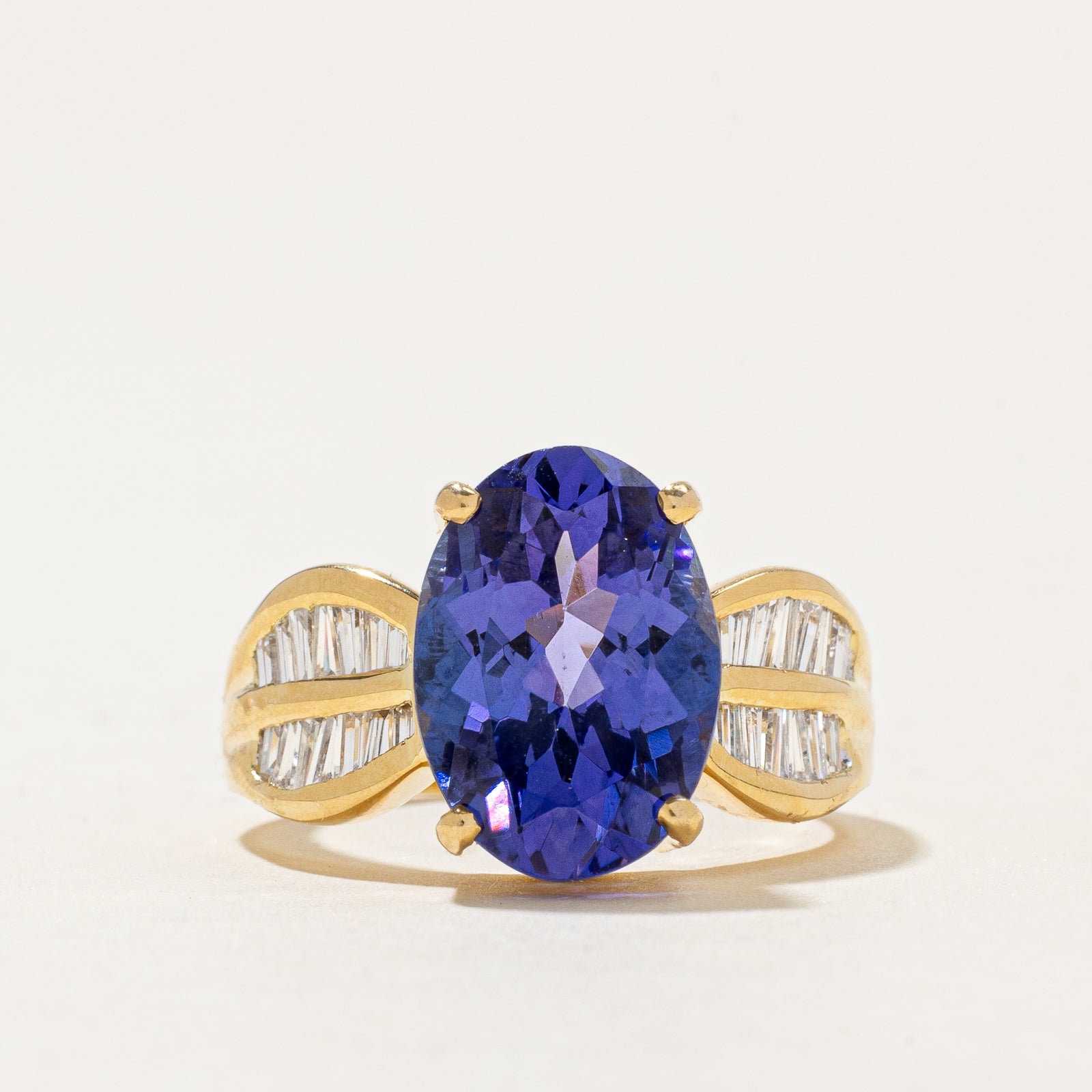 Tanzanite & Diamond Reverse Tapered Ring | 4.50ct, 0.50ctw | SZ 6.25