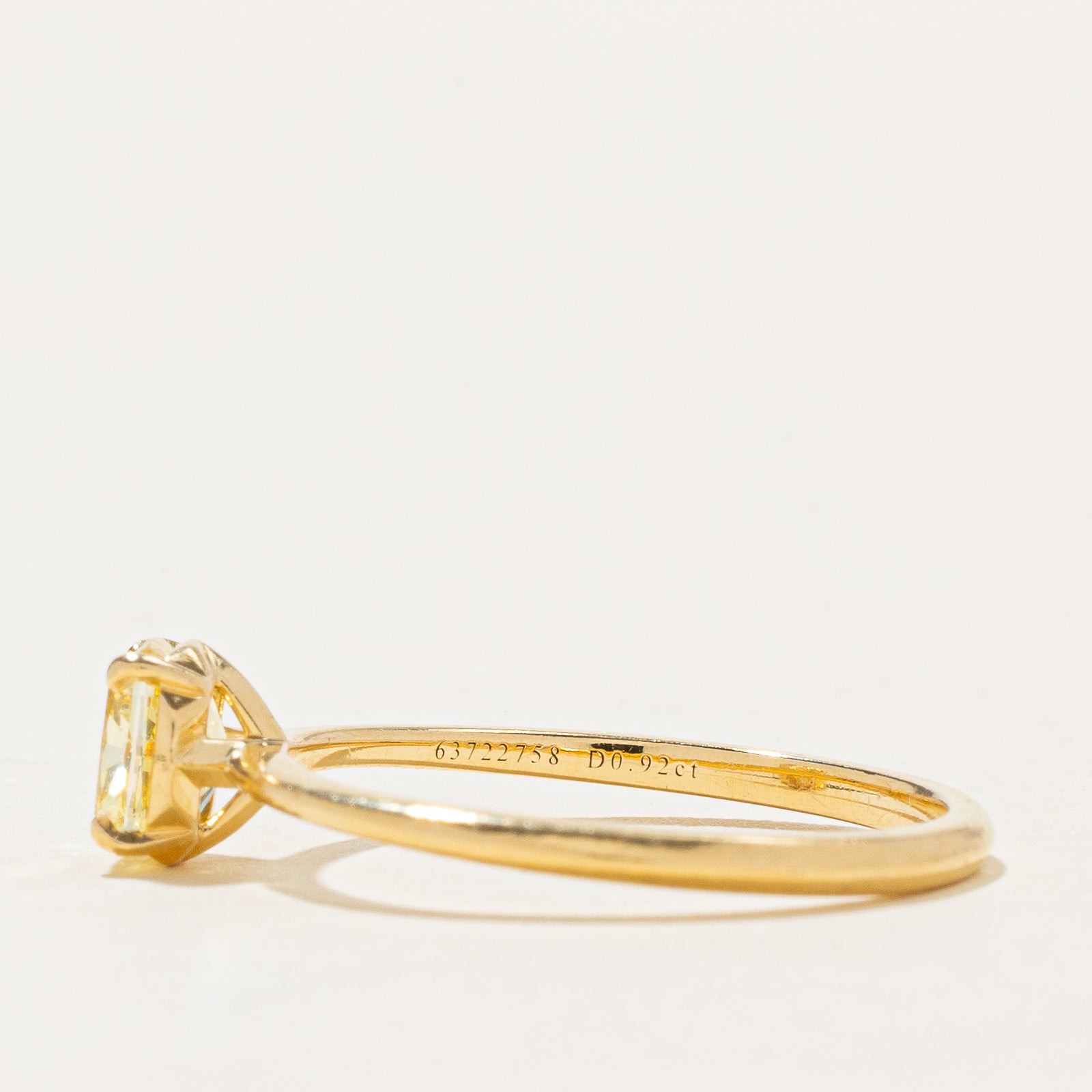 'Tiffany & Co' Fancy Intense Yellow Diamond Ring | 0.92ct | SZ 7.25
