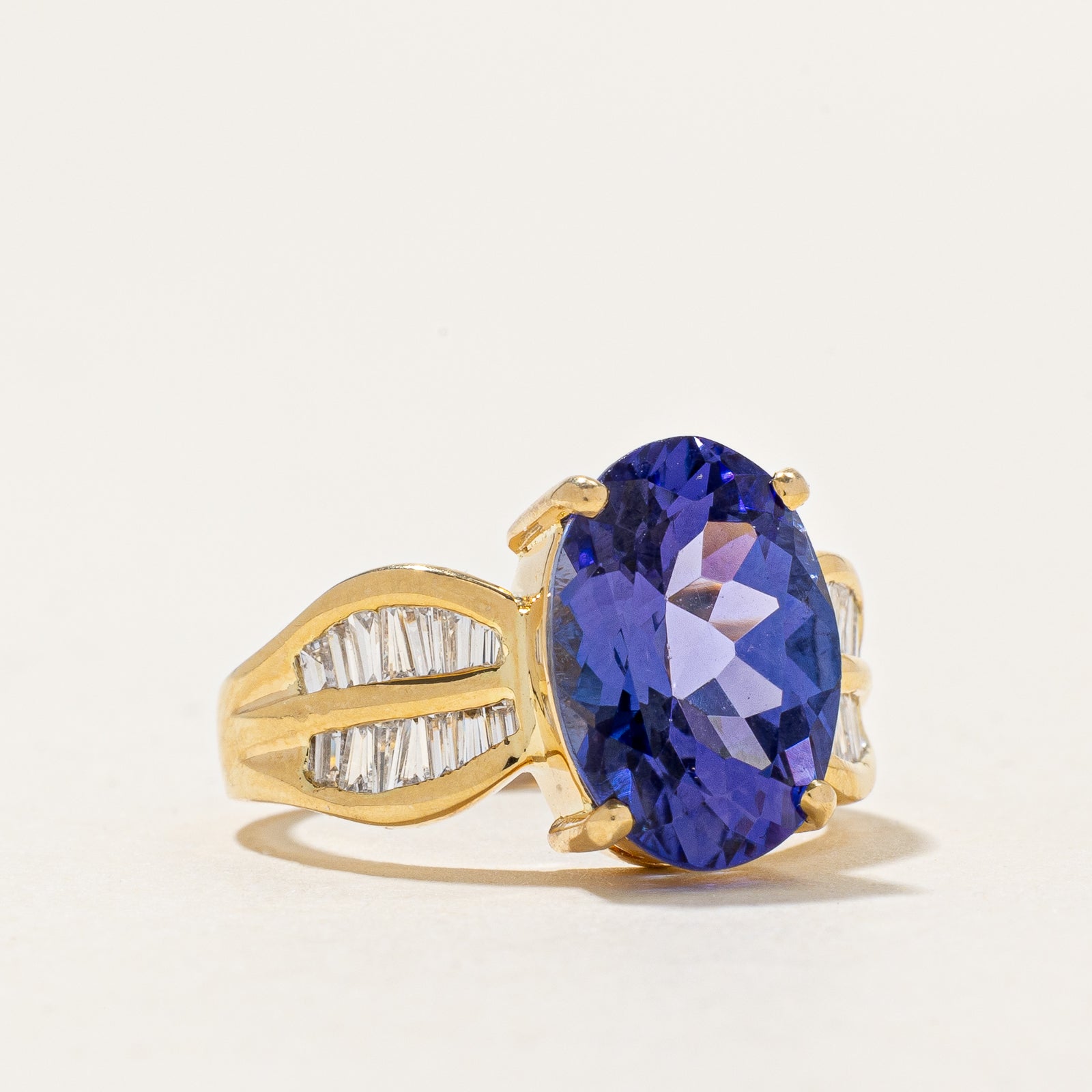 Tanzanite & Diamond Reverse Tapered Ring | 4.50ct, 0.50ctw | SZ 6.25
