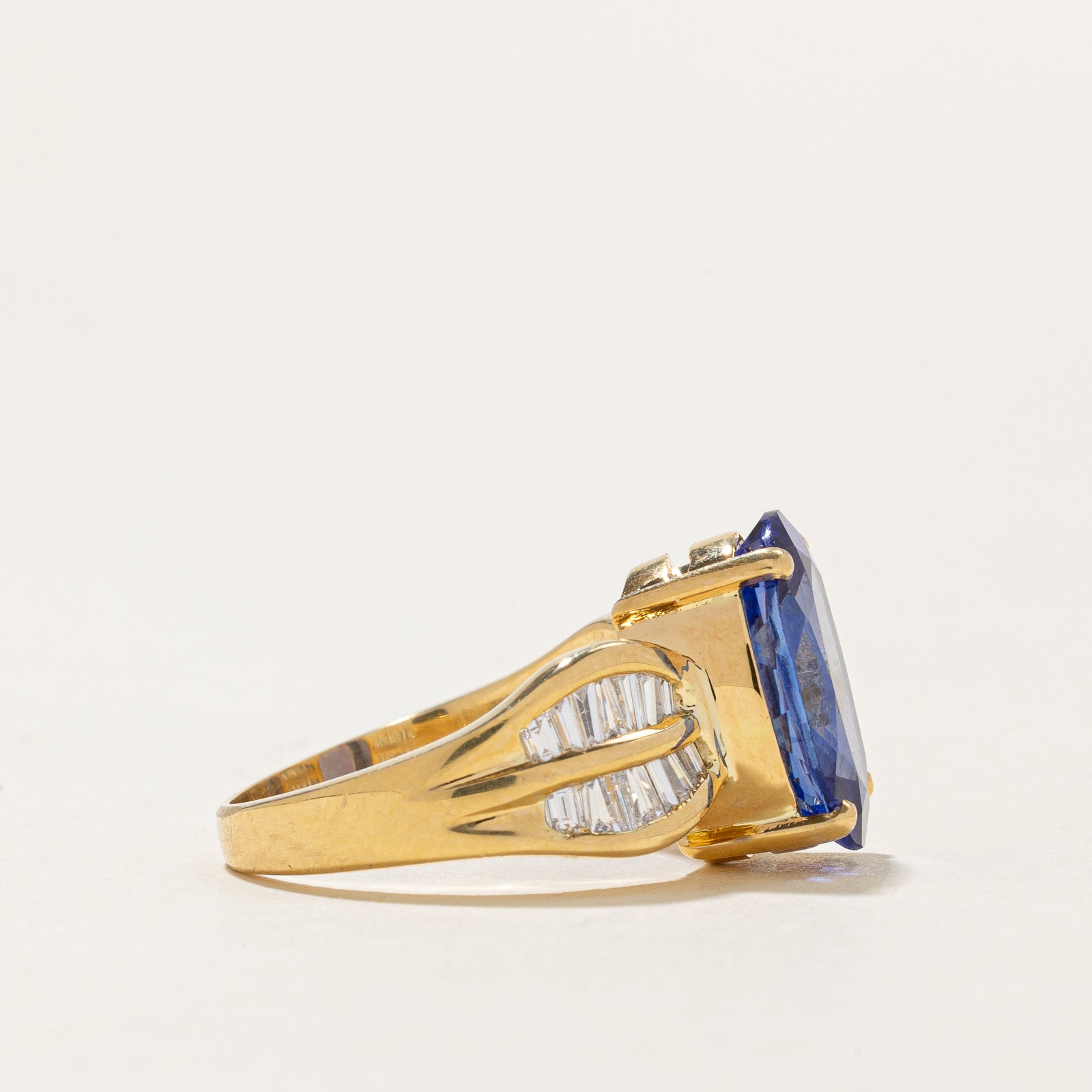 Tanzanite & Diamond Reverse Tapered Ring | 4.50ct, 0.50ctw | SZ 6.25