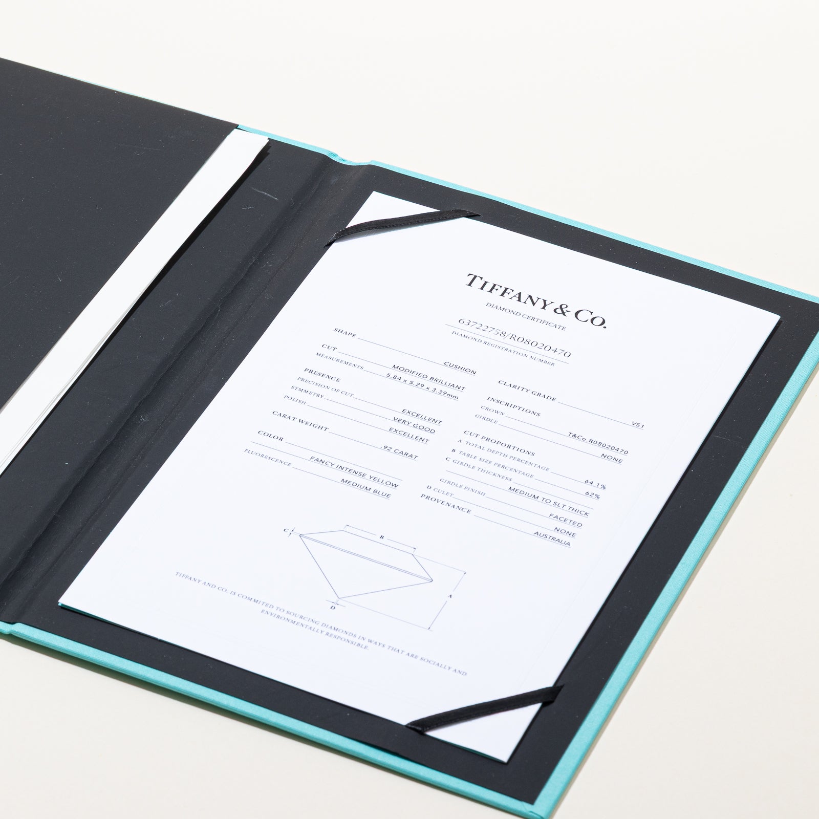 'Tiffany & Co' Fancy Intense Yellow Diamond Ring | 0.92ct | SZ 7.25