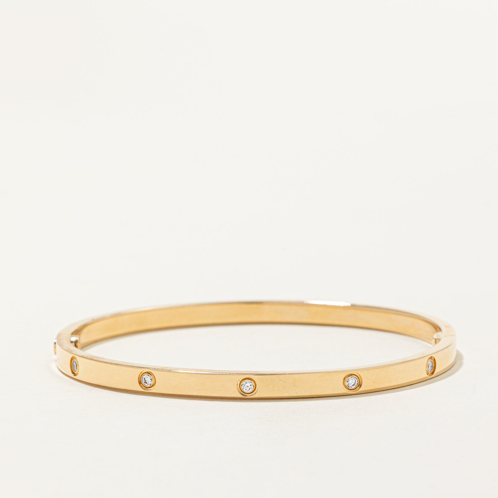 'Cartier' LOVE Bracelet Small Model 10 Diamonds | 0.21ctw | 7.25"
