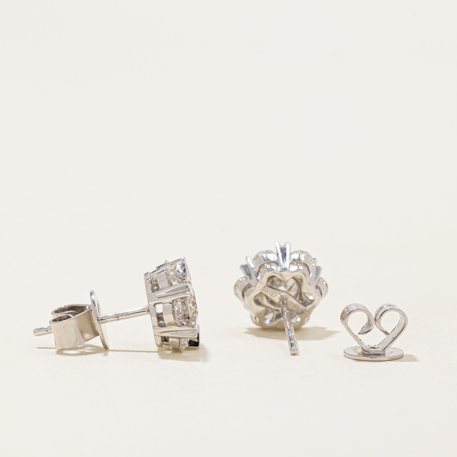 Diamond Cluster Stud Earrings | 1.47ctw