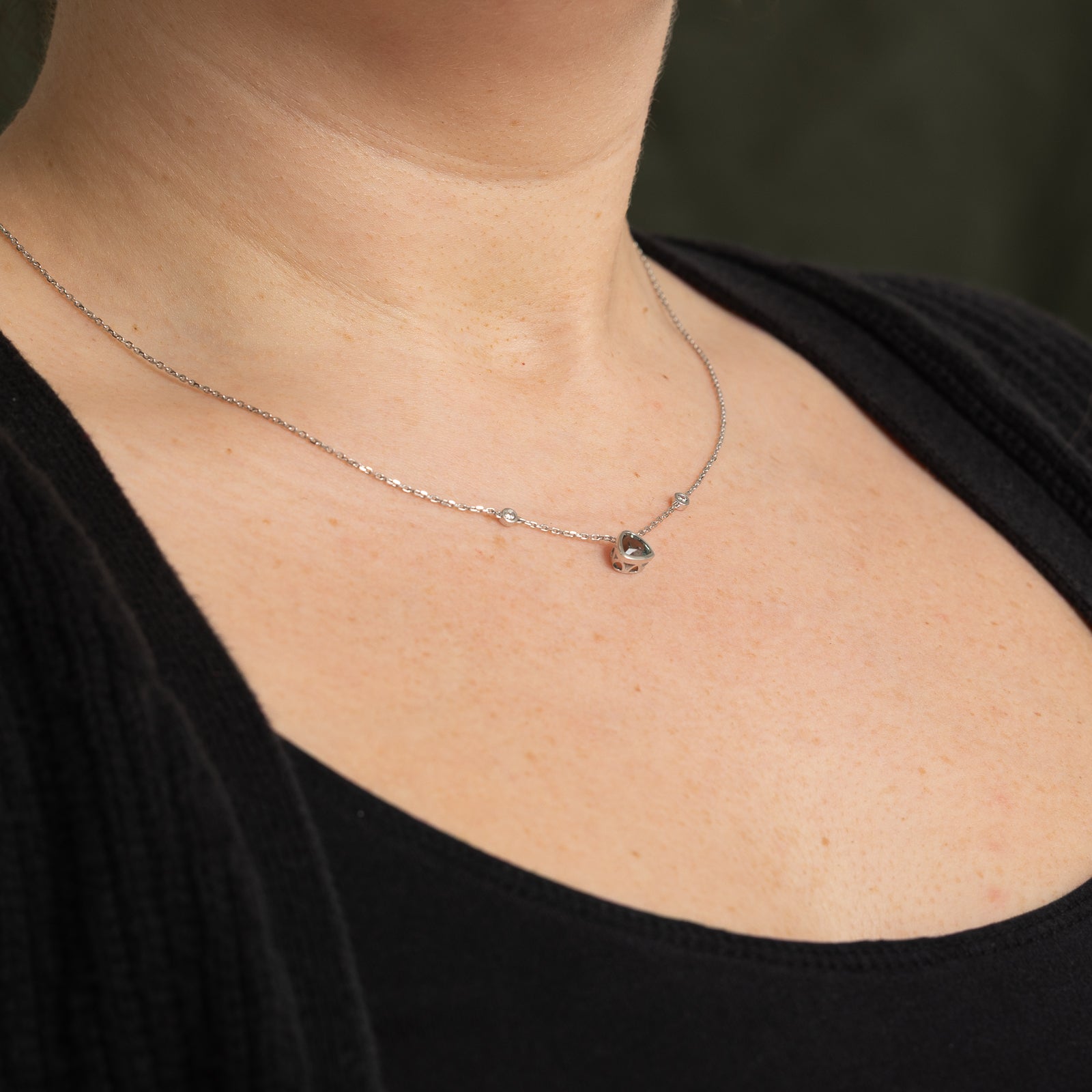 GIA Unheated Sapphire & Diamond Pendant Necklace | 1.06ct, 0.06ctw | 15.5"