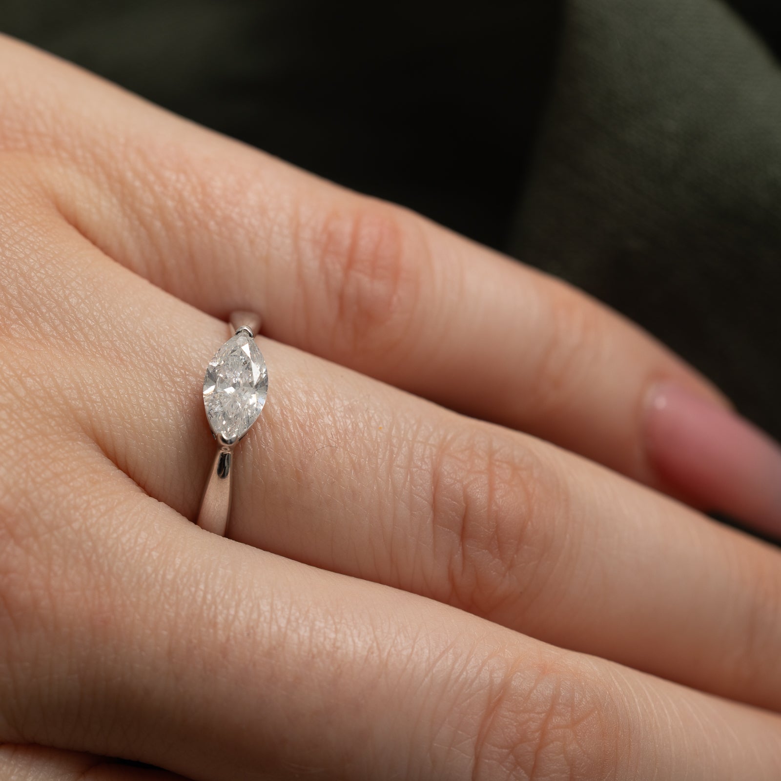 GIA East West Marquise Cut Diamond Ring | 0.73ct | SZ 6.5