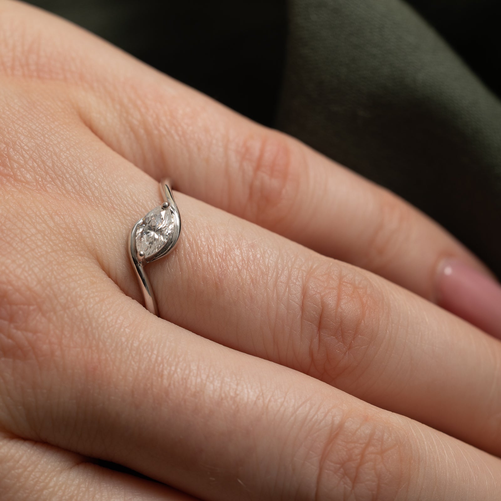 GIA Marquise Cut Diamond Bypass Ring | 0.45ct | SZ 6.5